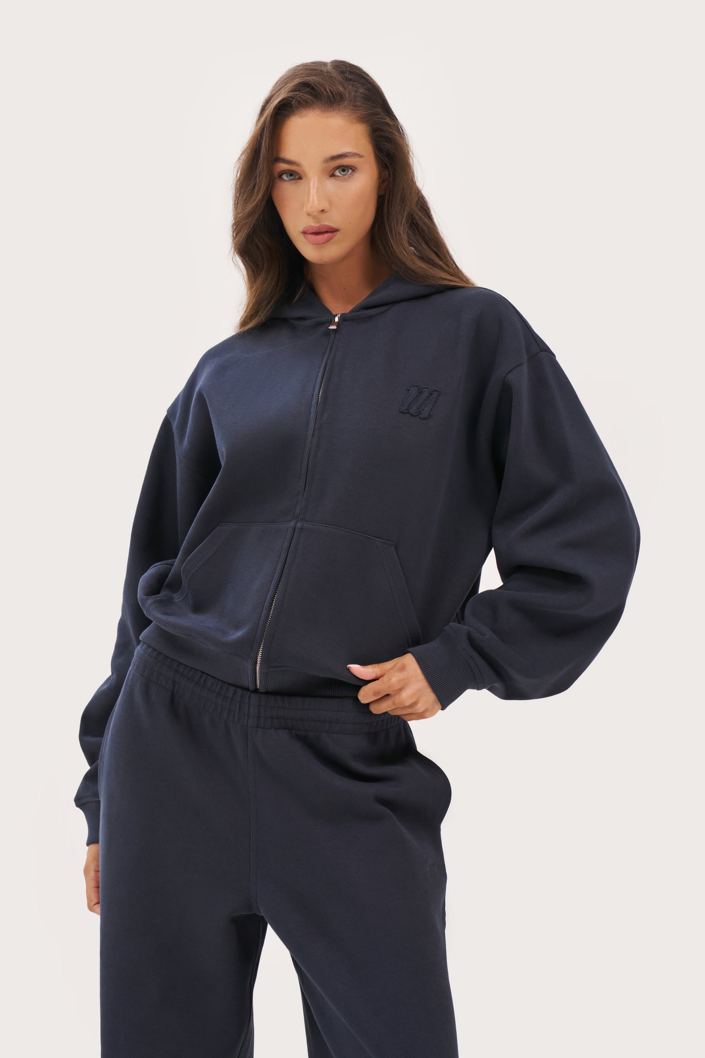 Daily Errands Mid Length Hoodie - Washed Navy