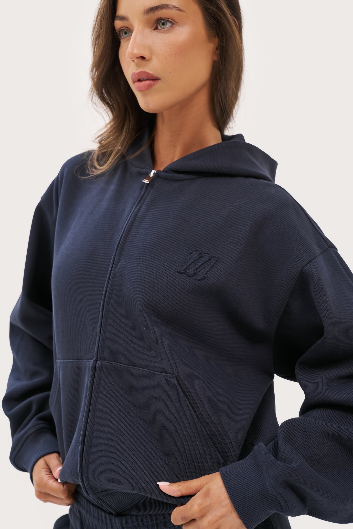 Daily Errands Mid Length Hoodie - Washed Navy