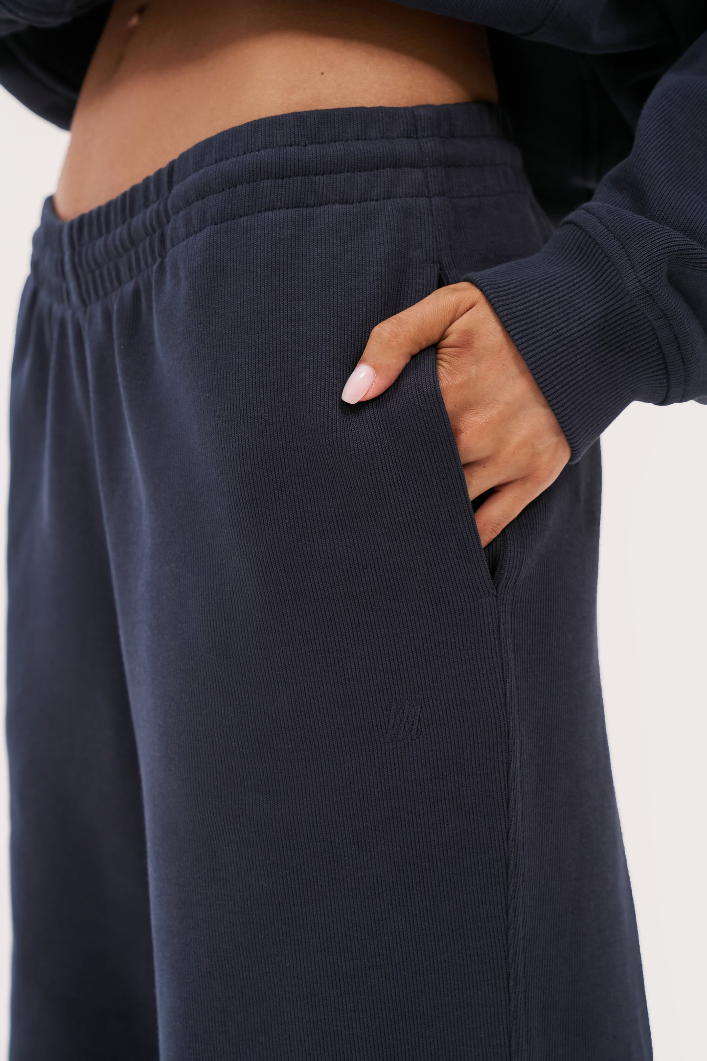 Daily Errands Wide Leg Joggers - Washed Navy