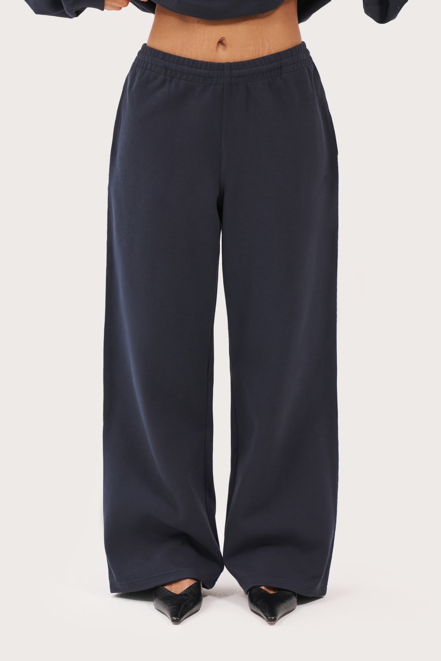 Daily Errands Wide Leg Joggers - Washed Navy