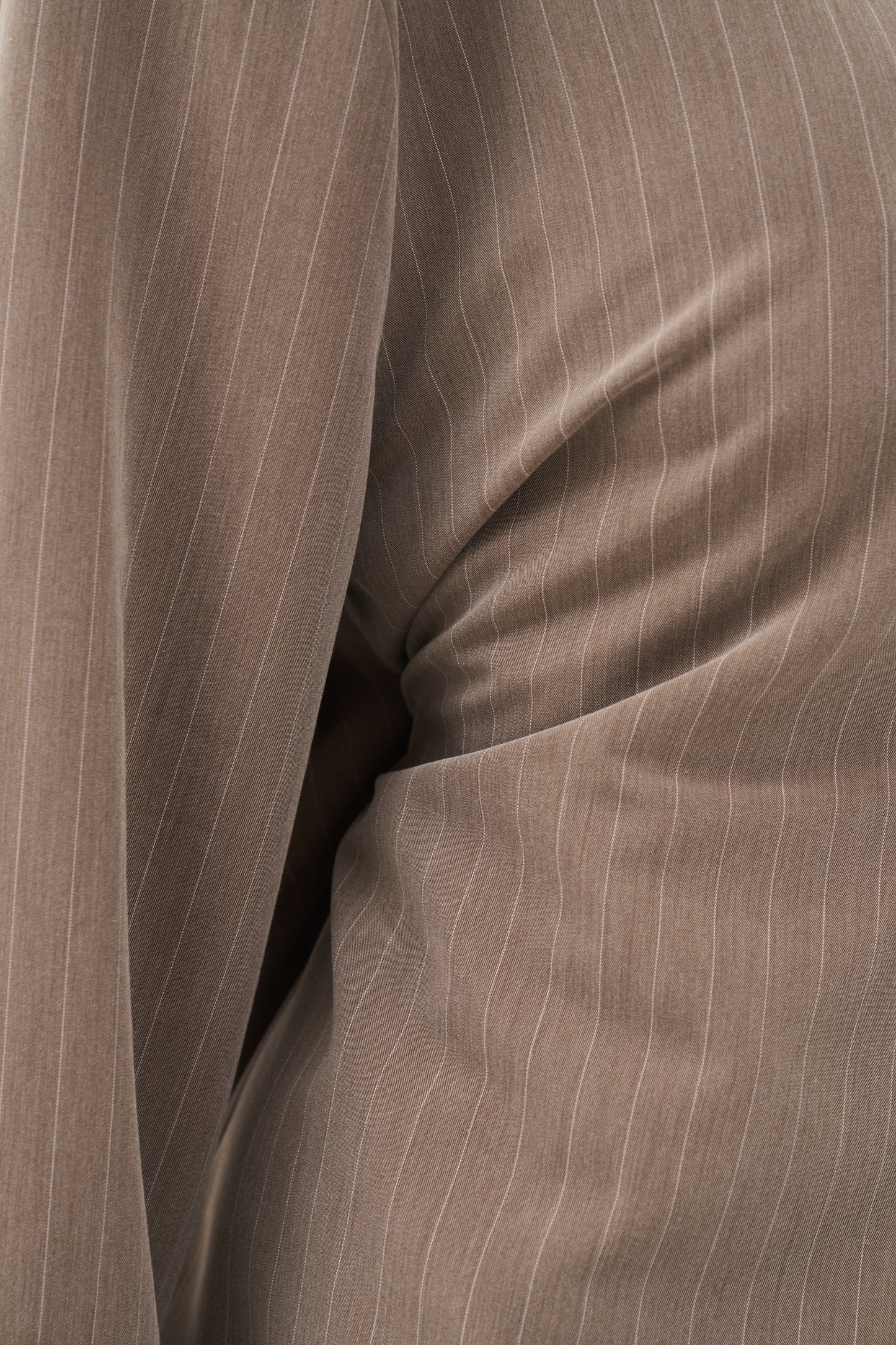 Pinstripe Oversized Shirt - Taupe