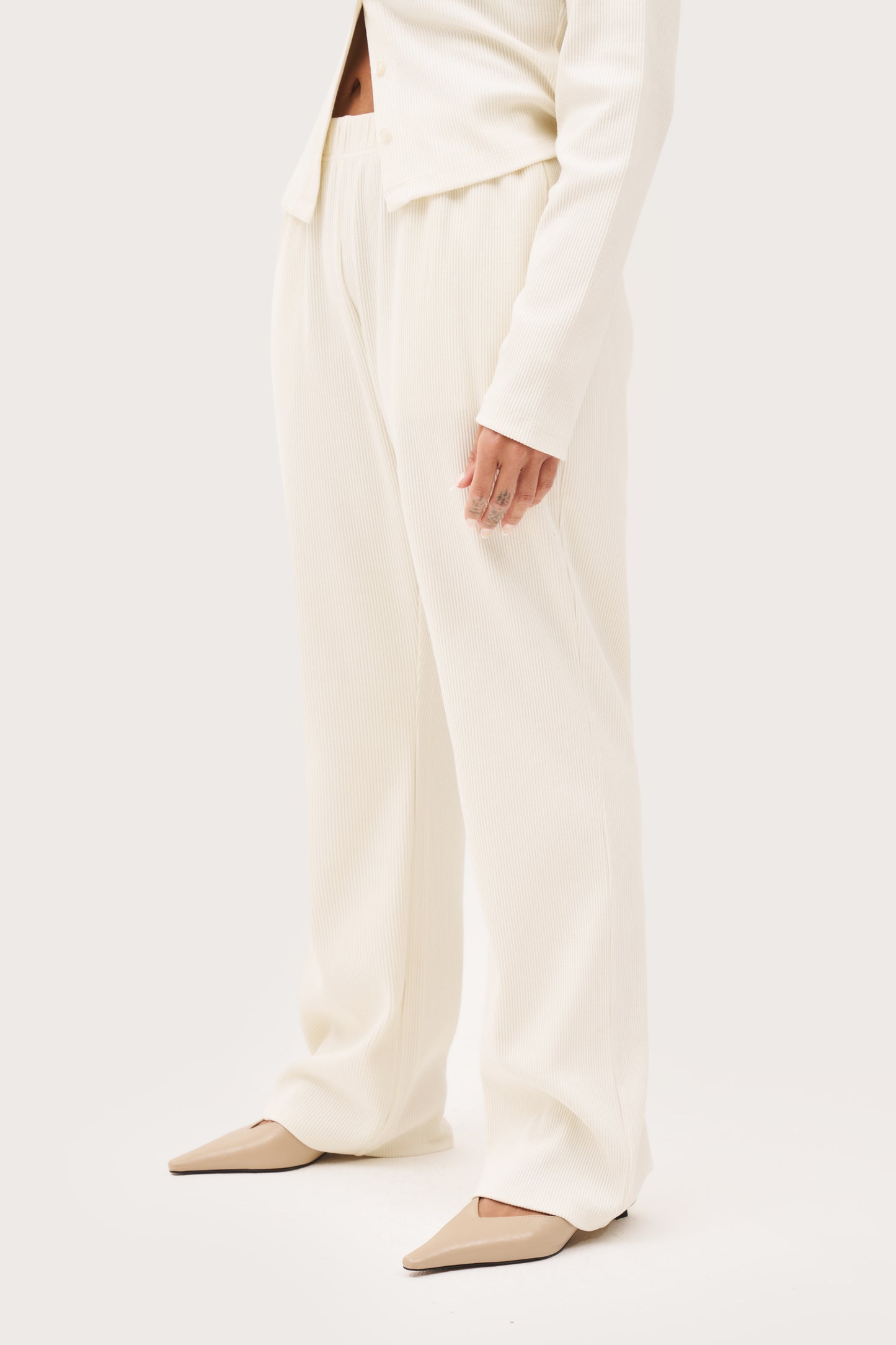 Awayday Pleated Pants - Cream