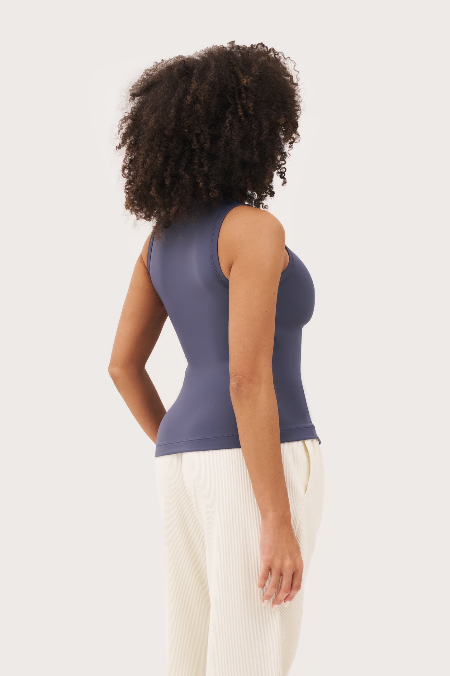 Contour Popper Top - Petrol Blue