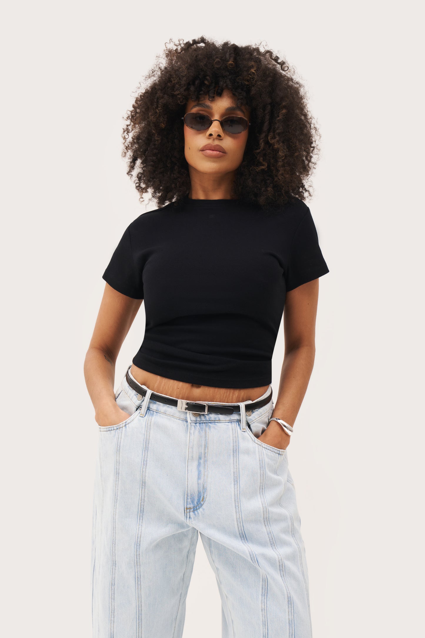 Dreamer Pointelle Tee - Black