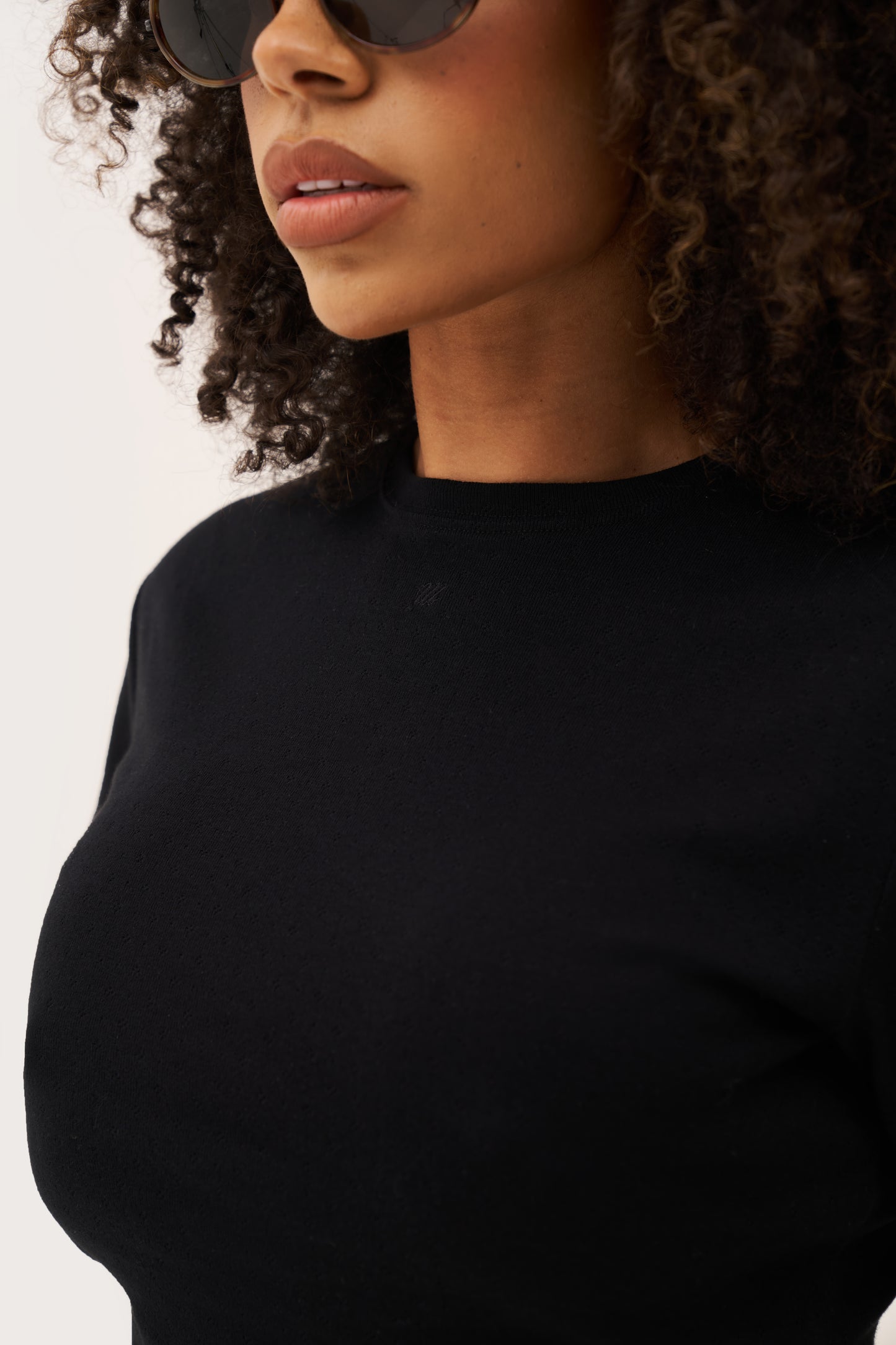 Dreamer Pointelle Tee - Black