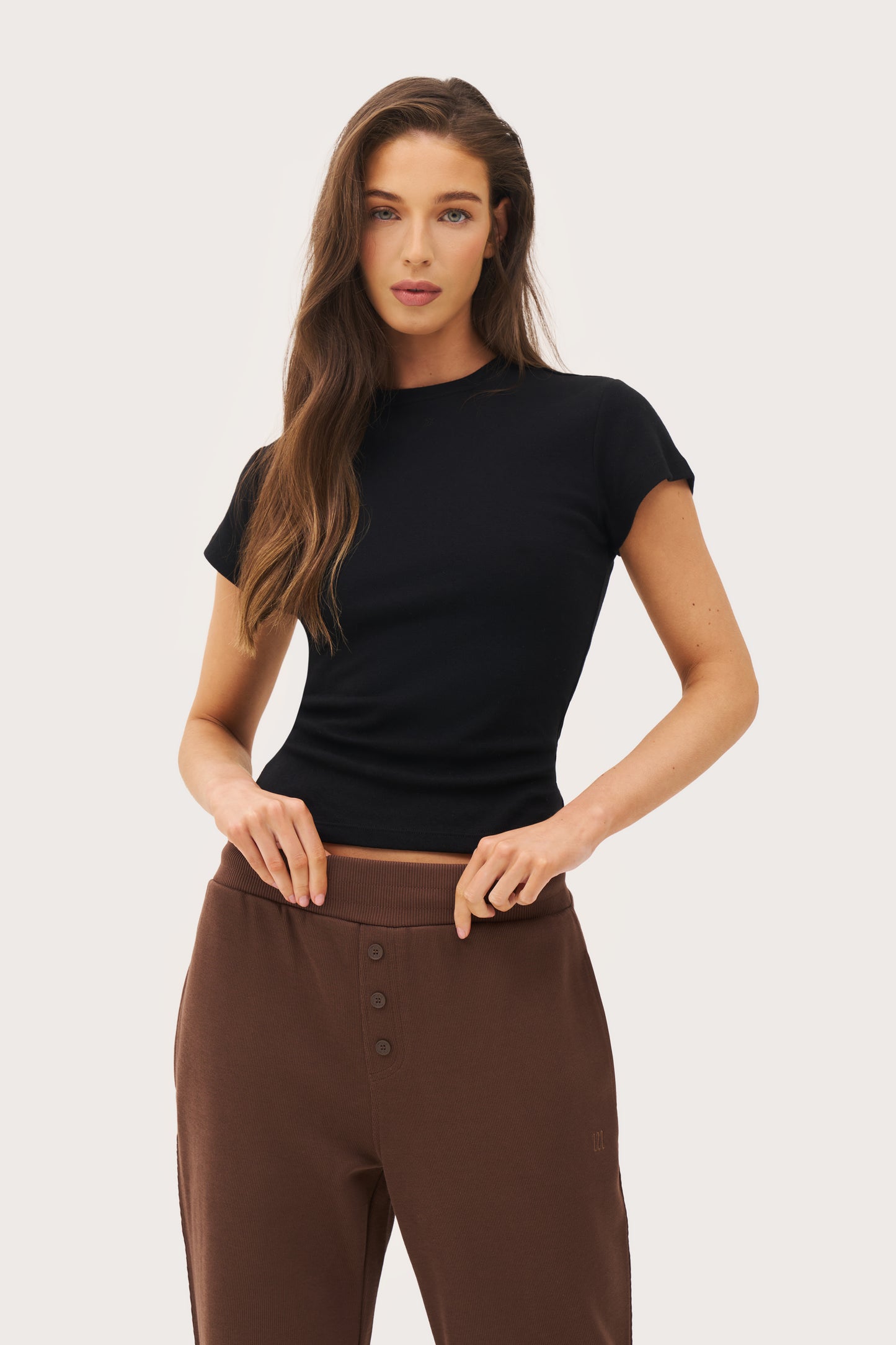 Dreamer Pointelle Tee - Black