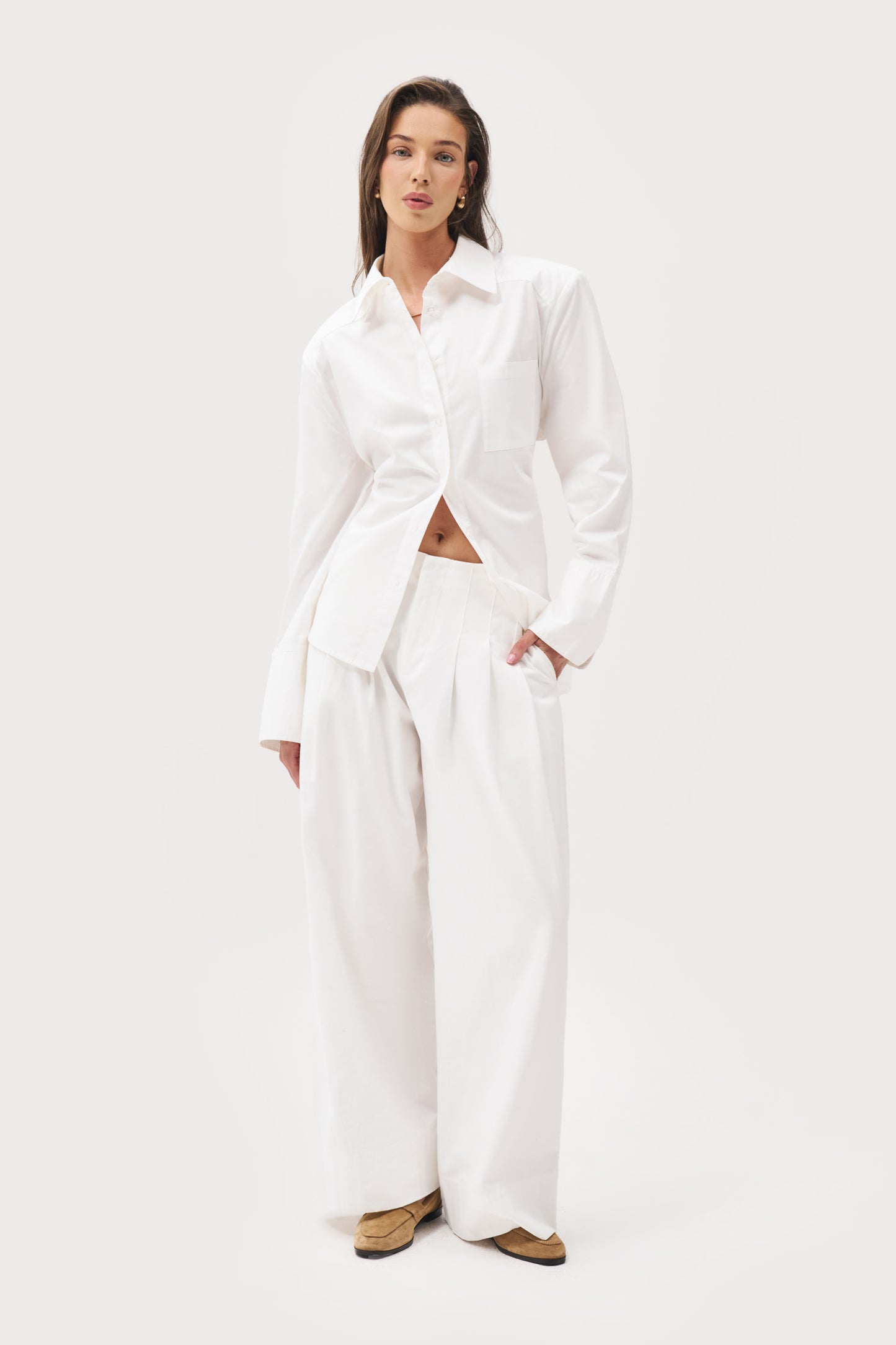 All Tied Up Oversized Shirt - White