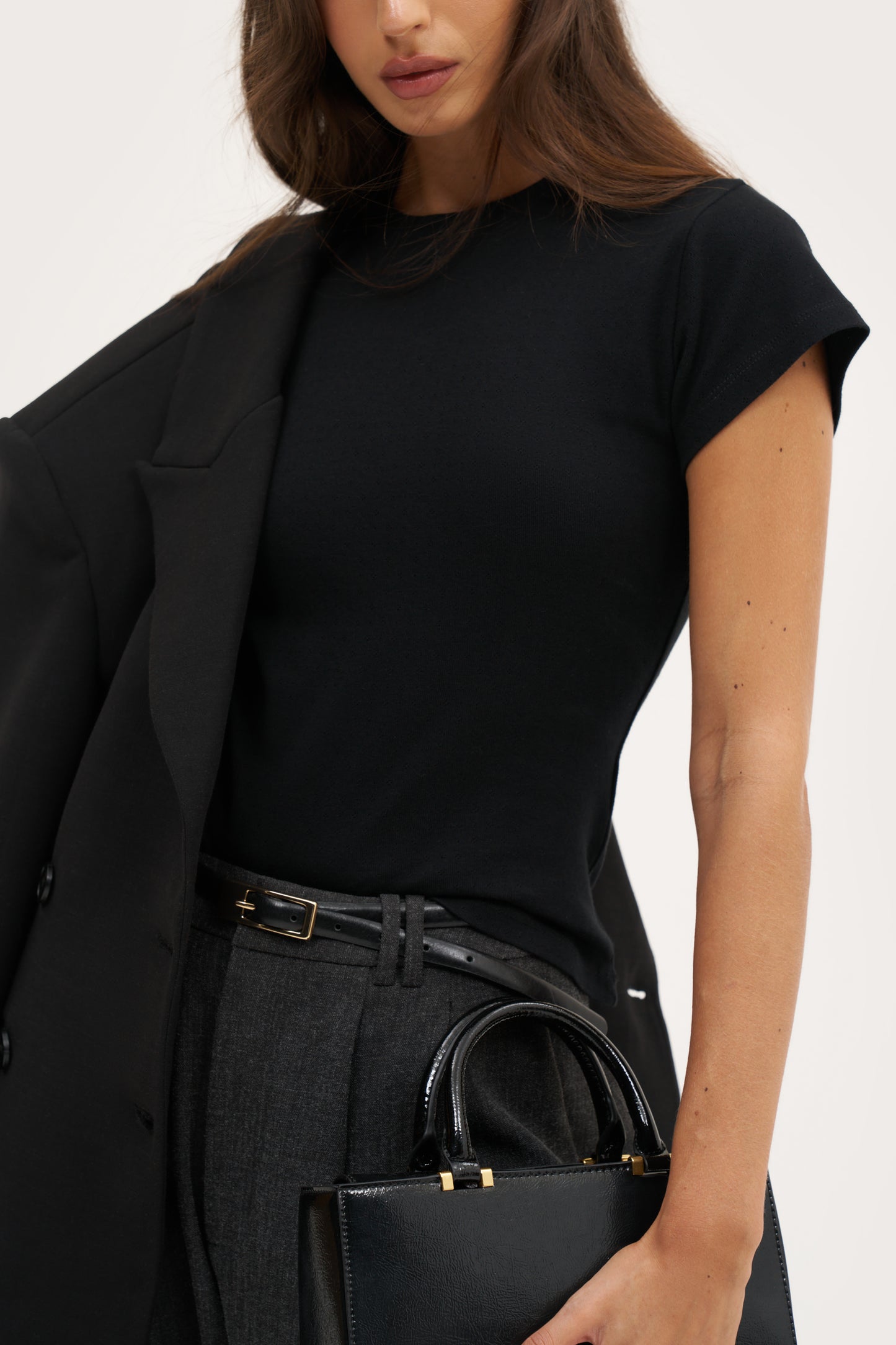 Dreamer Pointelle Tee - Black