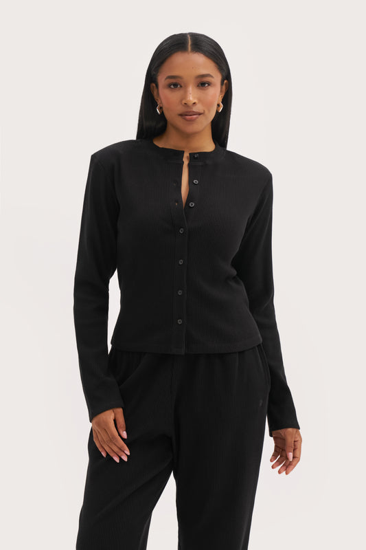 Awayday Pleated Top - Black