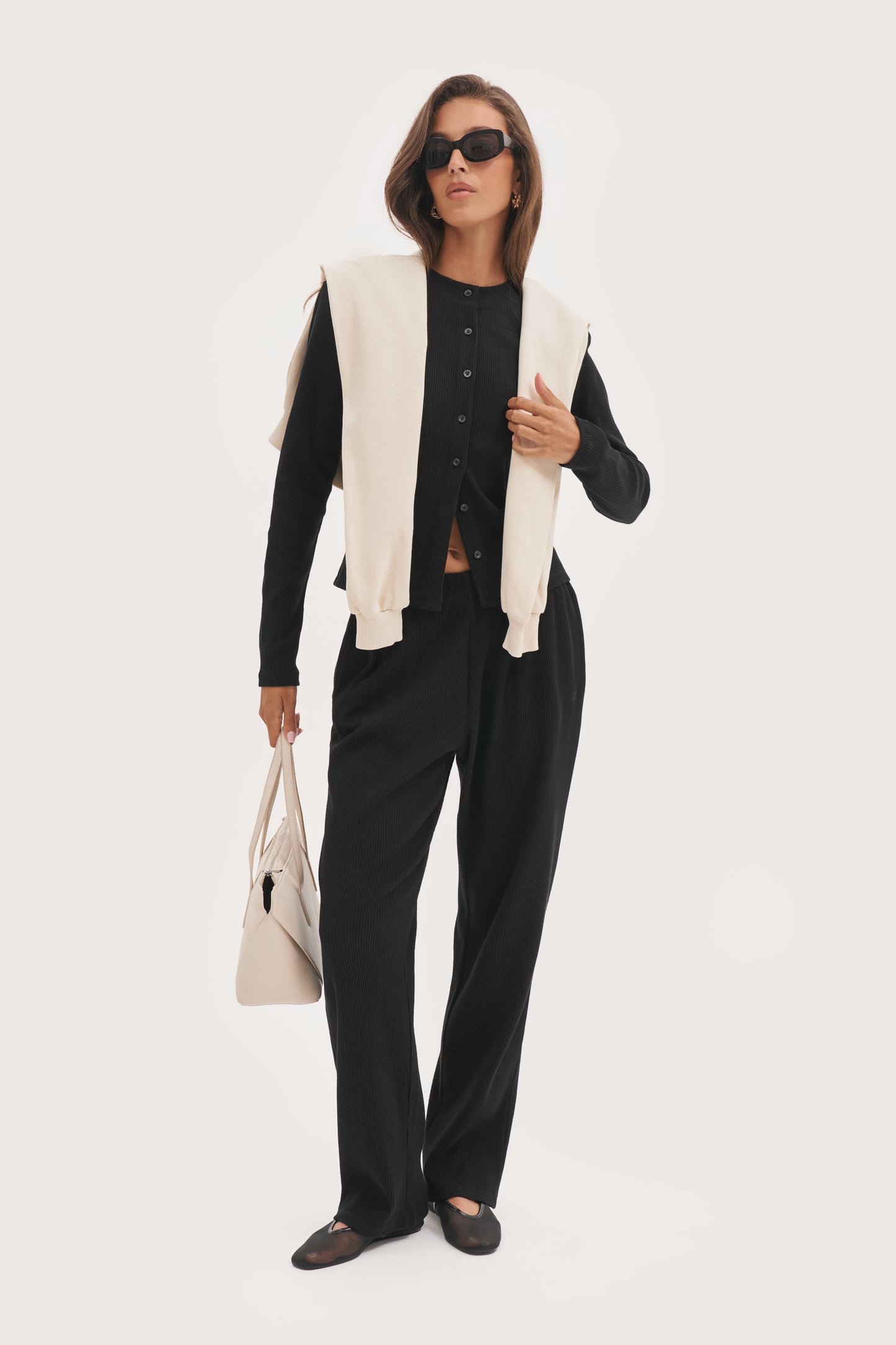 Awayday Pleated Top - Black