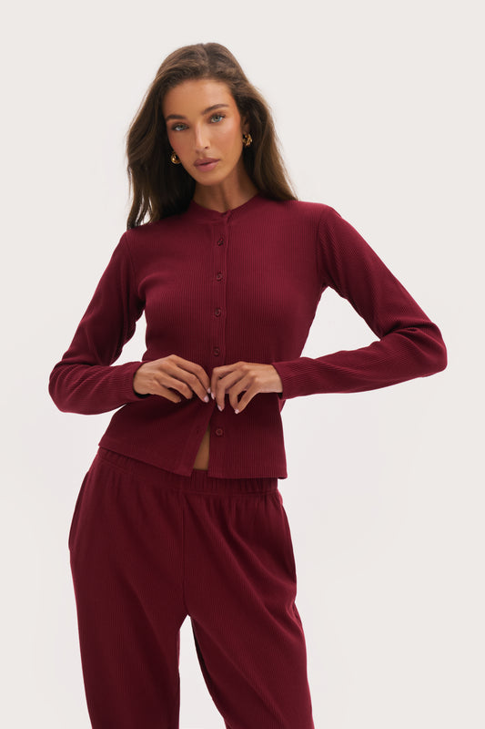 Awayday Pleated Top - Wine