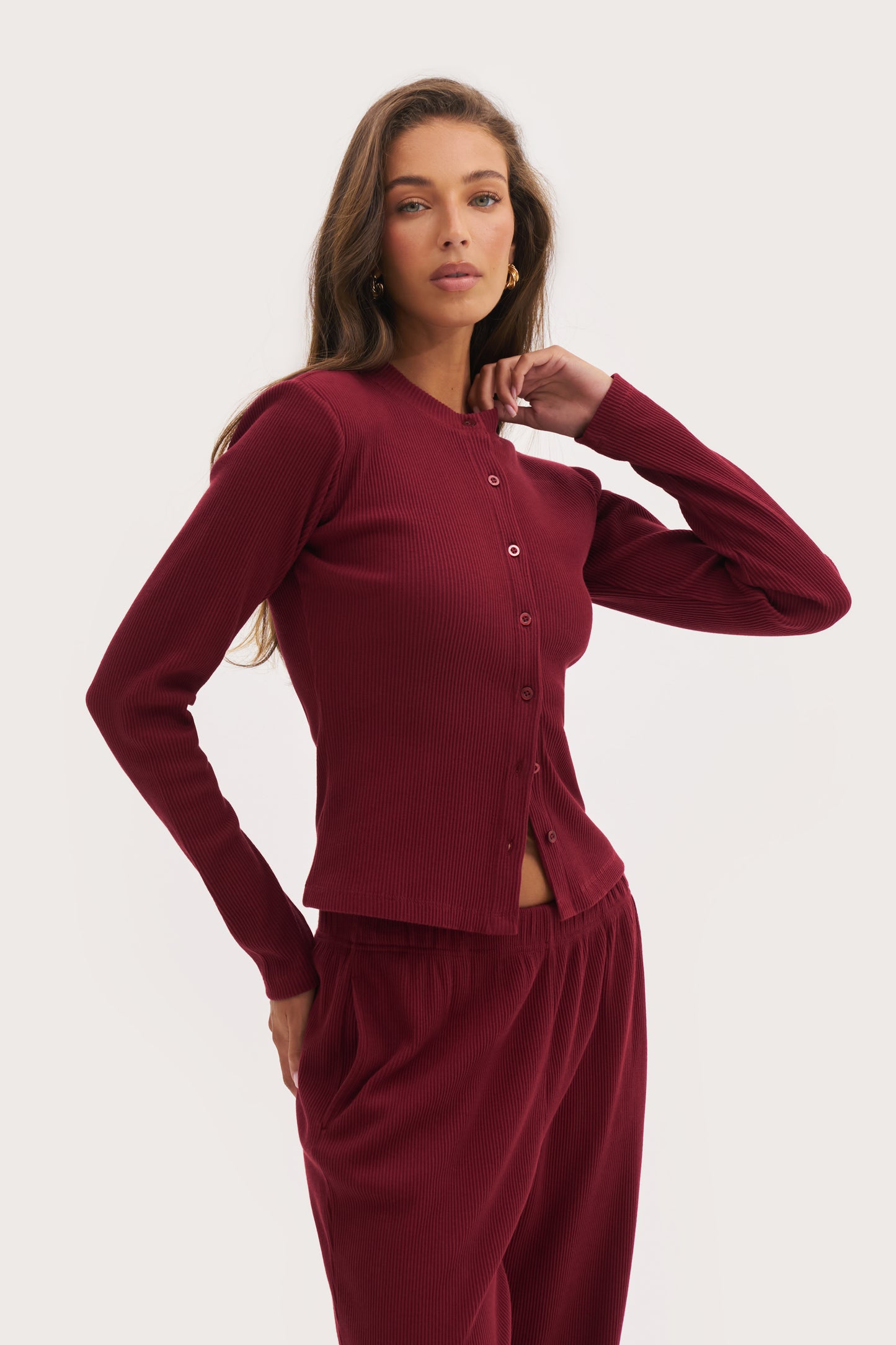 Awayday Pleated Top - Wine