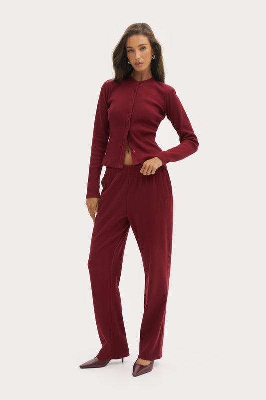 Awayday Pleated Pants - Wine