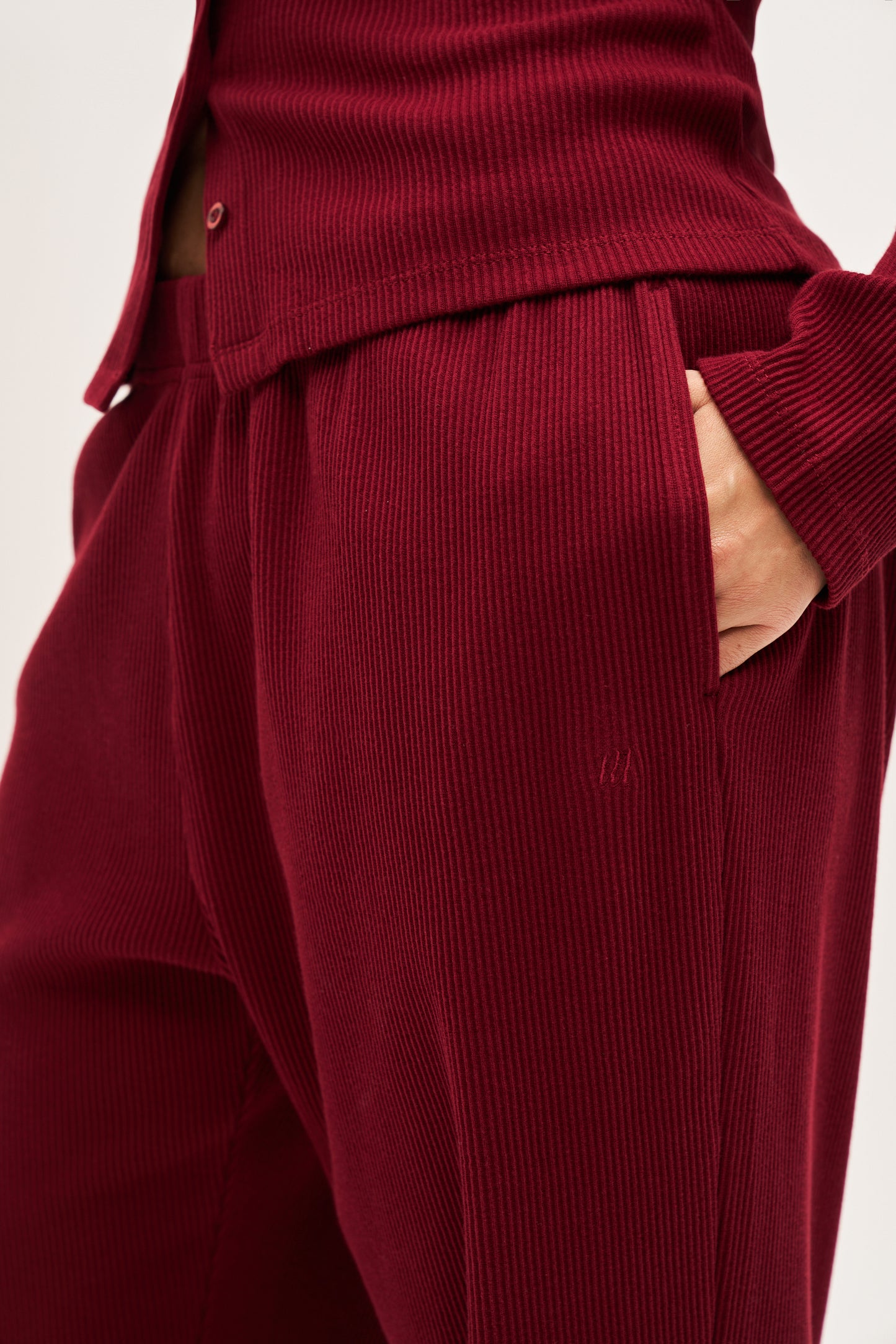 Awayday Pleated Pants - Wine