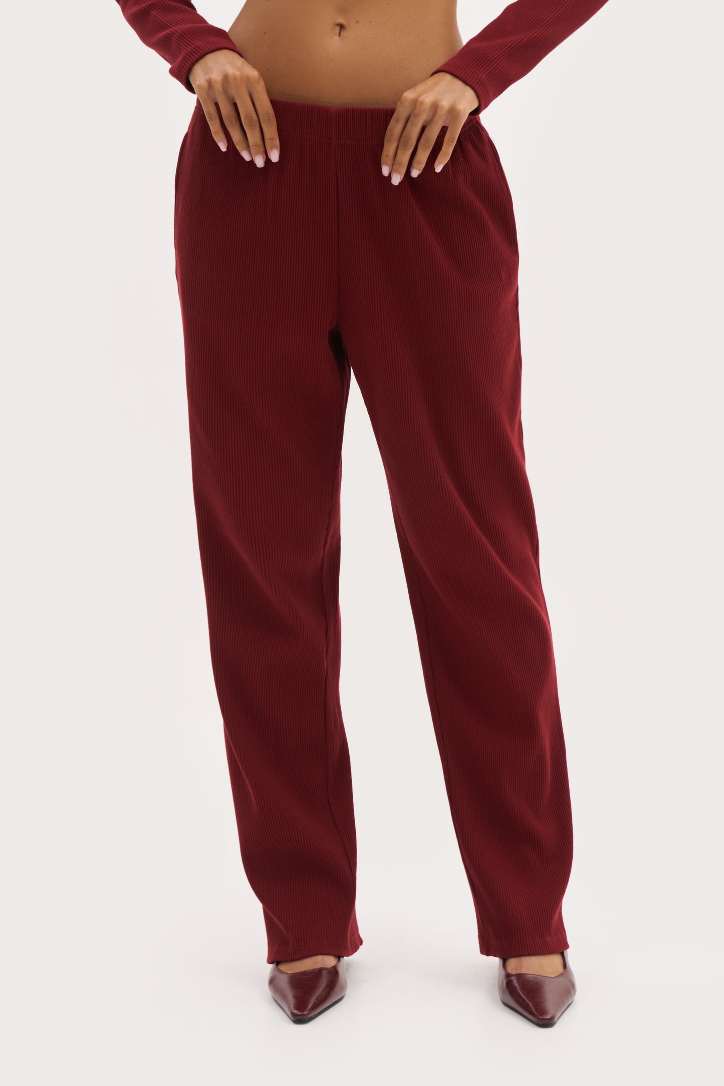 Awayday Pleated Pants - Wine