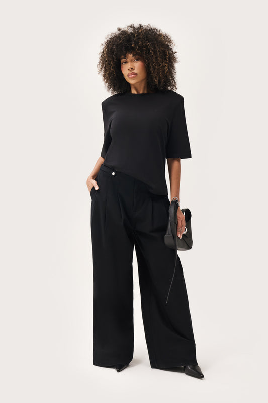 Dress Down Pleated Trousers - Black