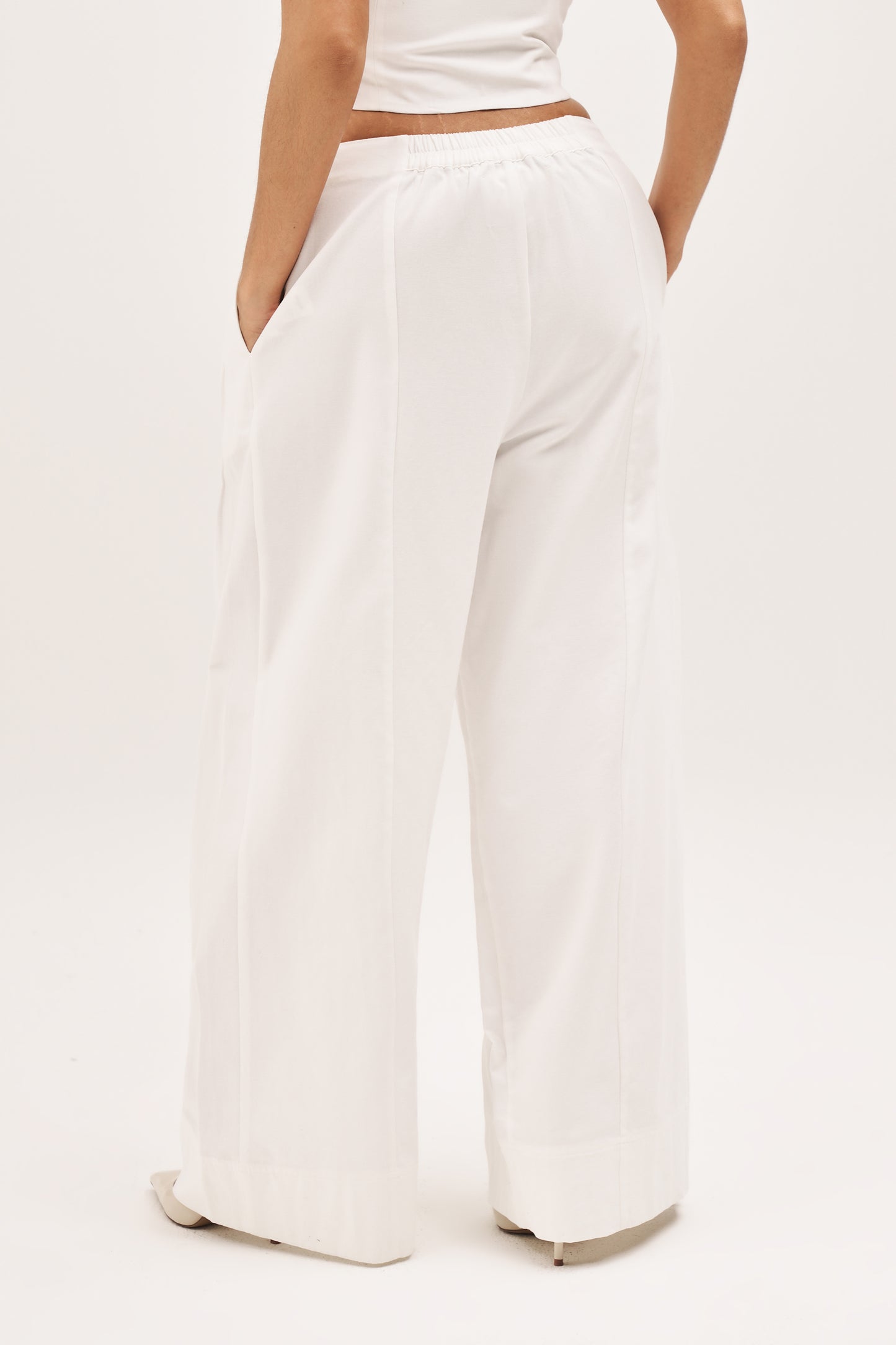 Dress Down Pleated Trousers - White