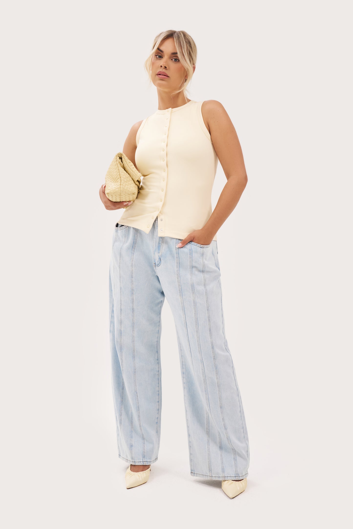 Contour Popper Top - Buttercream