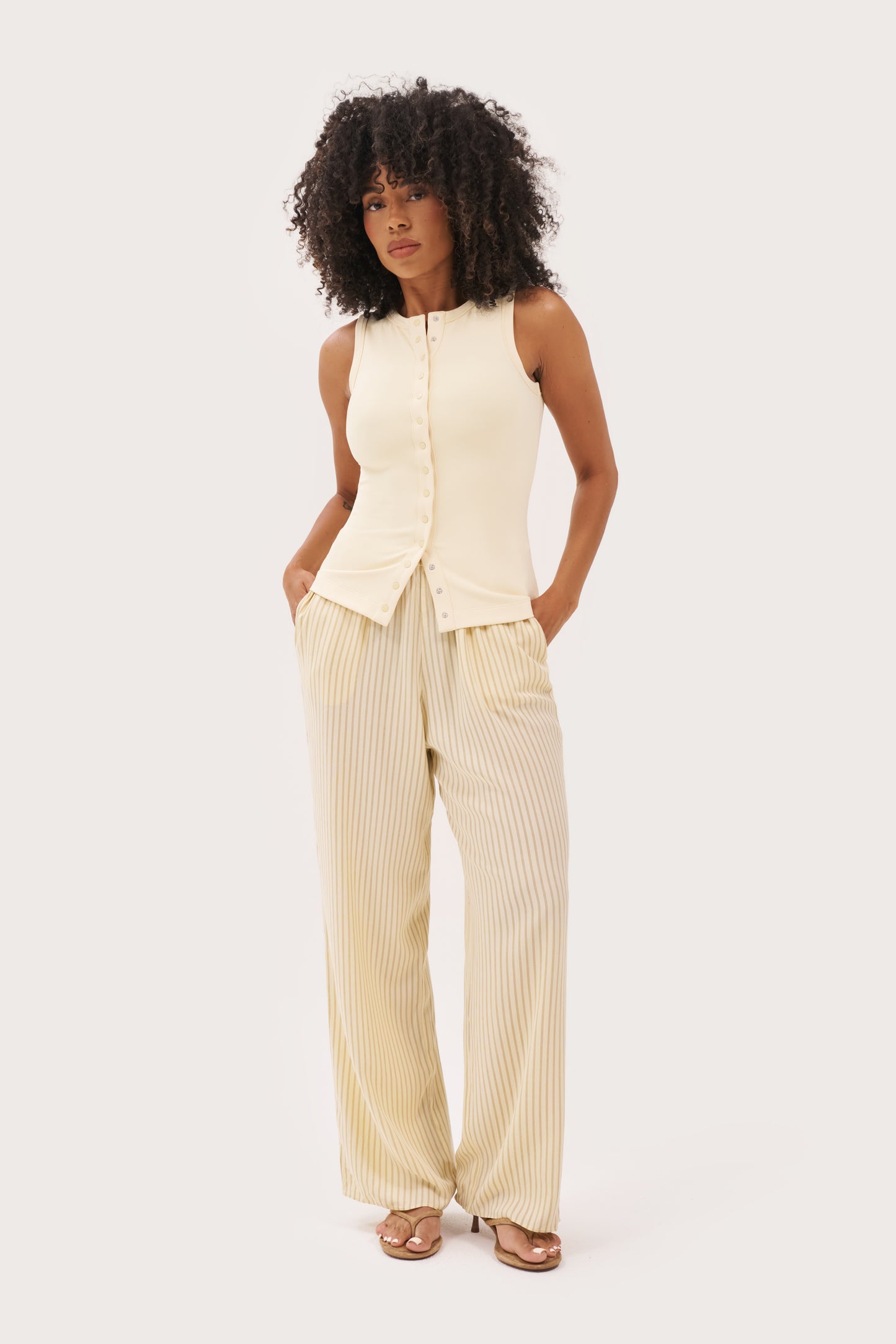 Contour Popper Top - Buttercream