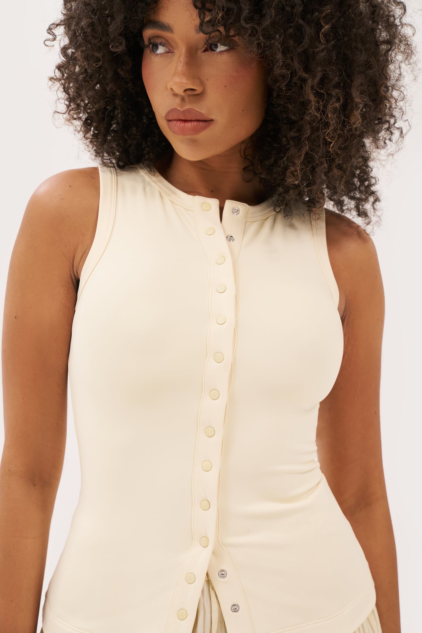 Contour Popper Top - Buttercream