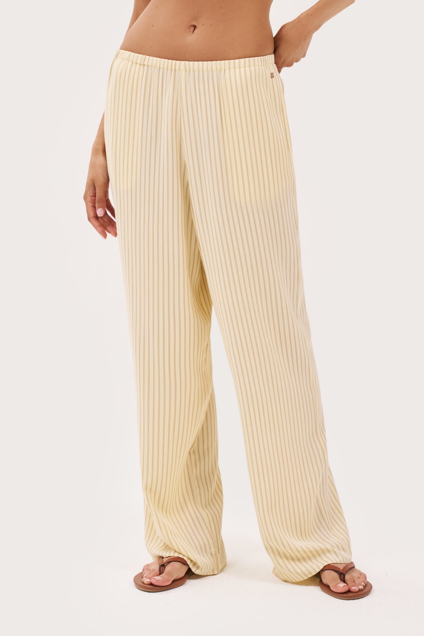 Treble Stripe Pants - Butter Yellow