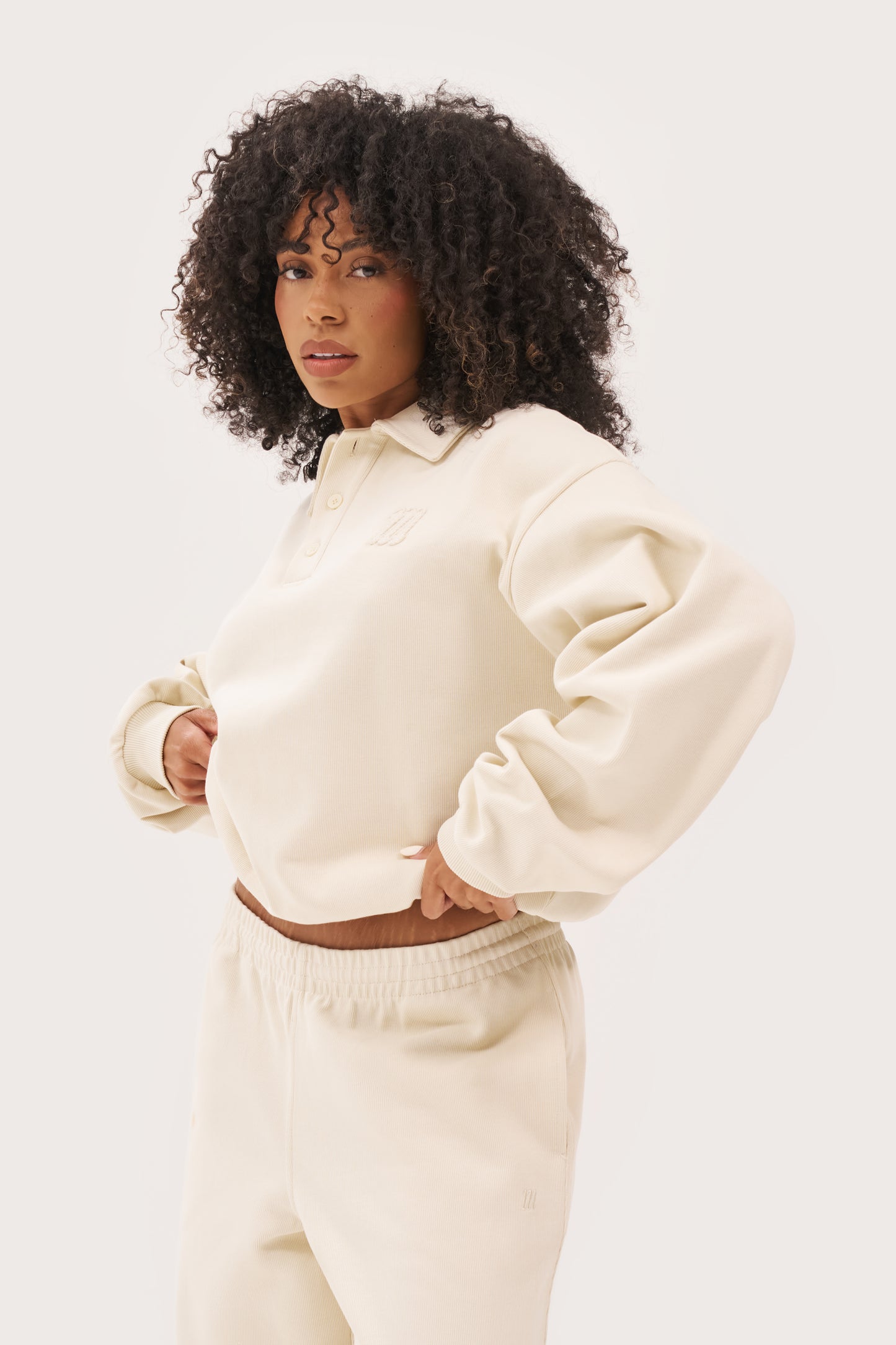 Daily Errands Collared Sweatshirt - Vintage White