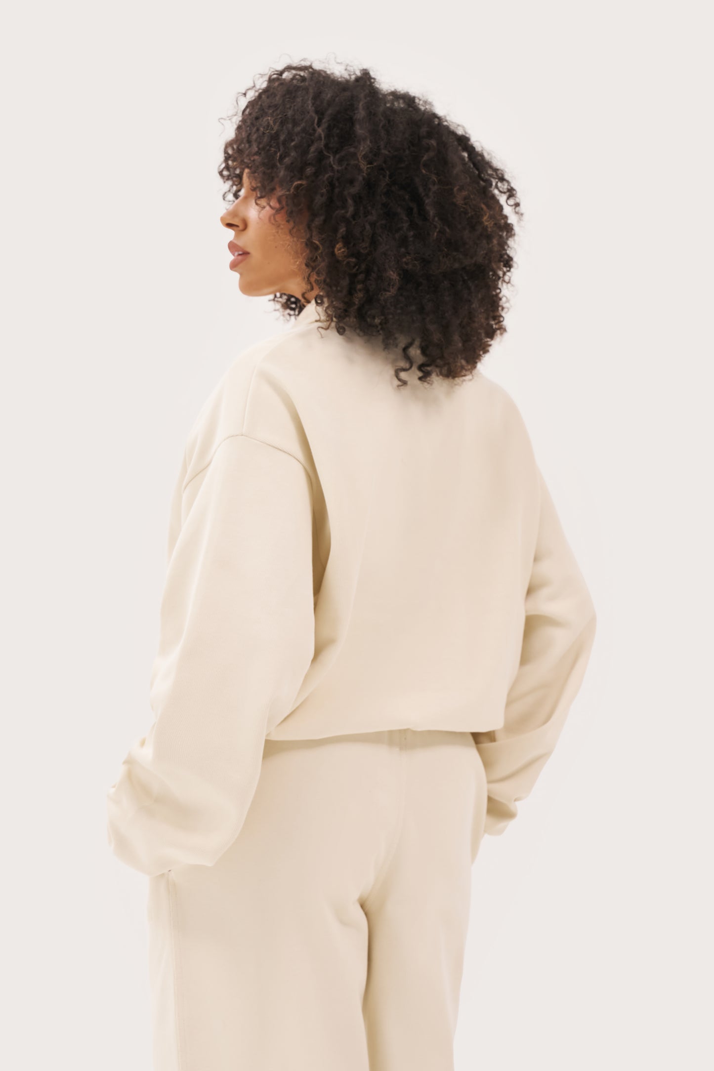 Daily Errands Collared Sweatshirt - Vintage White