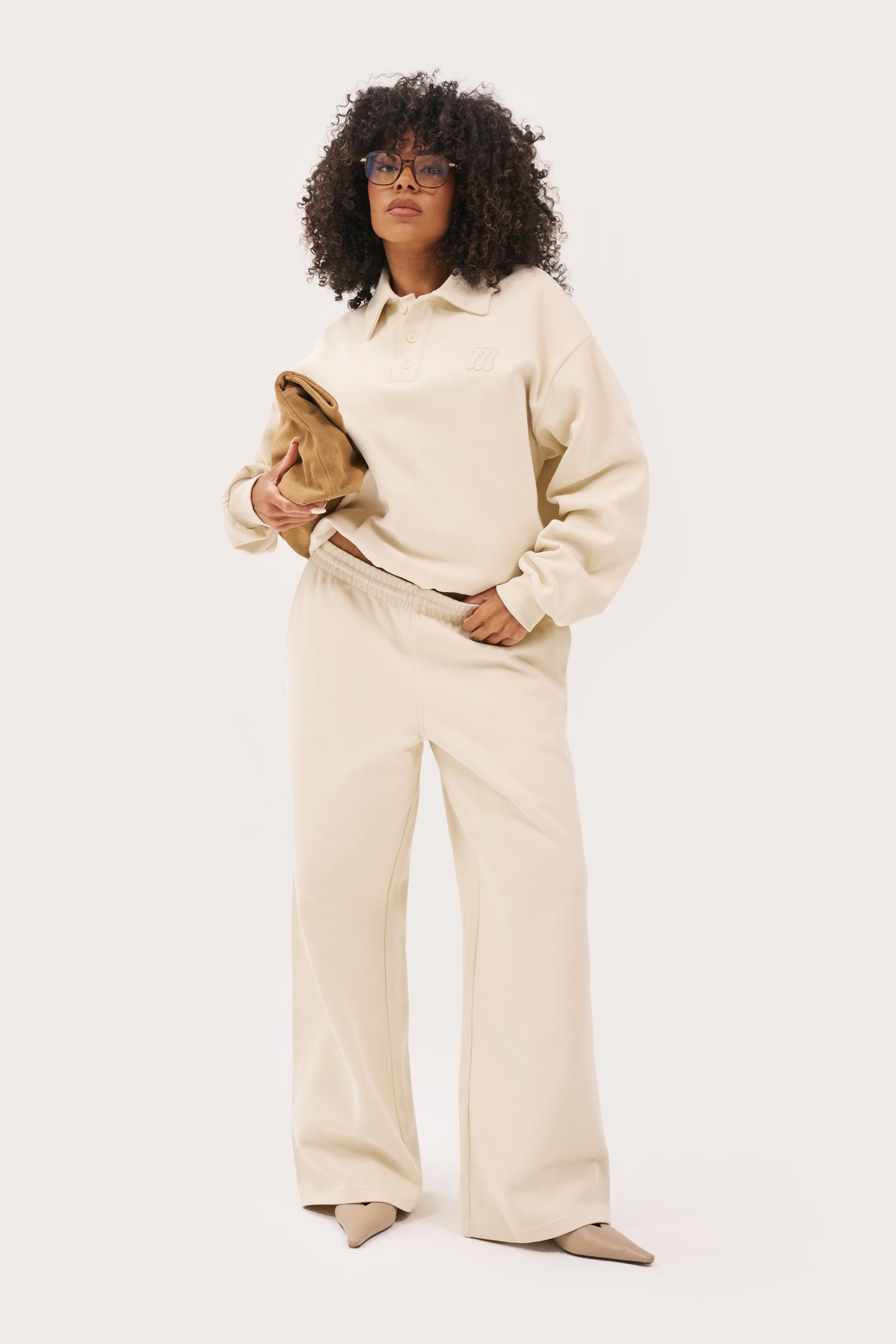 Daily Errands Collared Sweatshirt - Vintage White