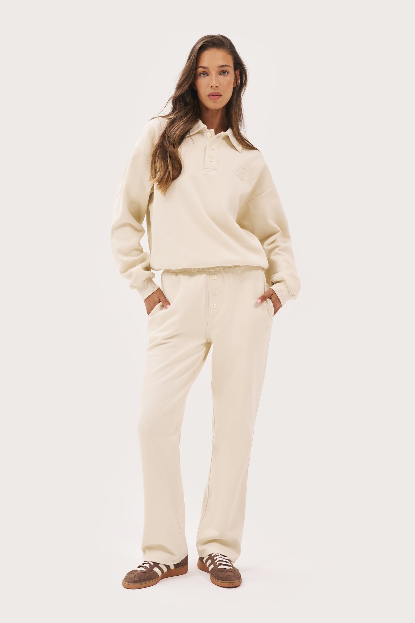 Daily Errands Collared Sweatshirt - Vintage White