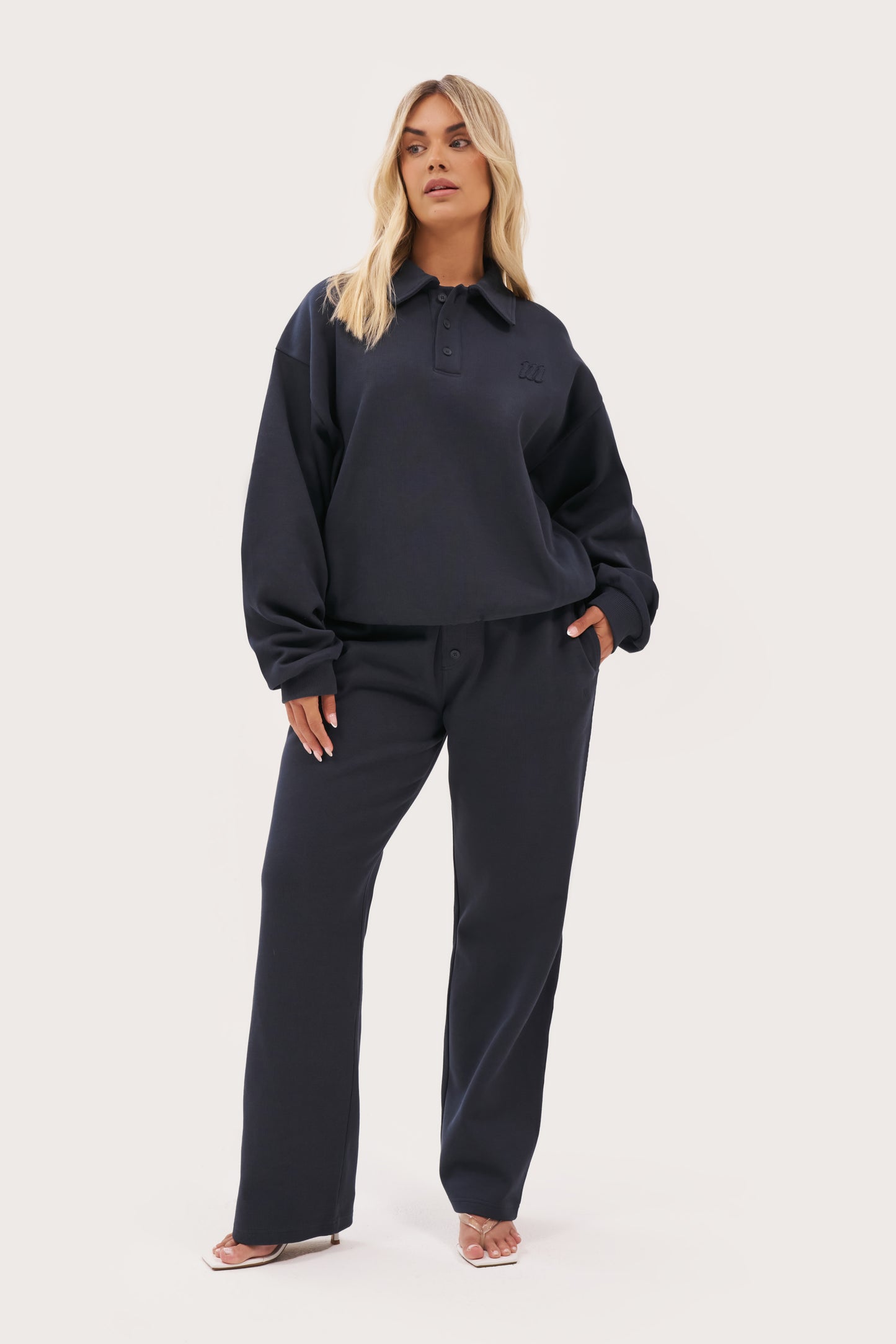 Daily Errands Collared Sweatshirt - Washed Navy