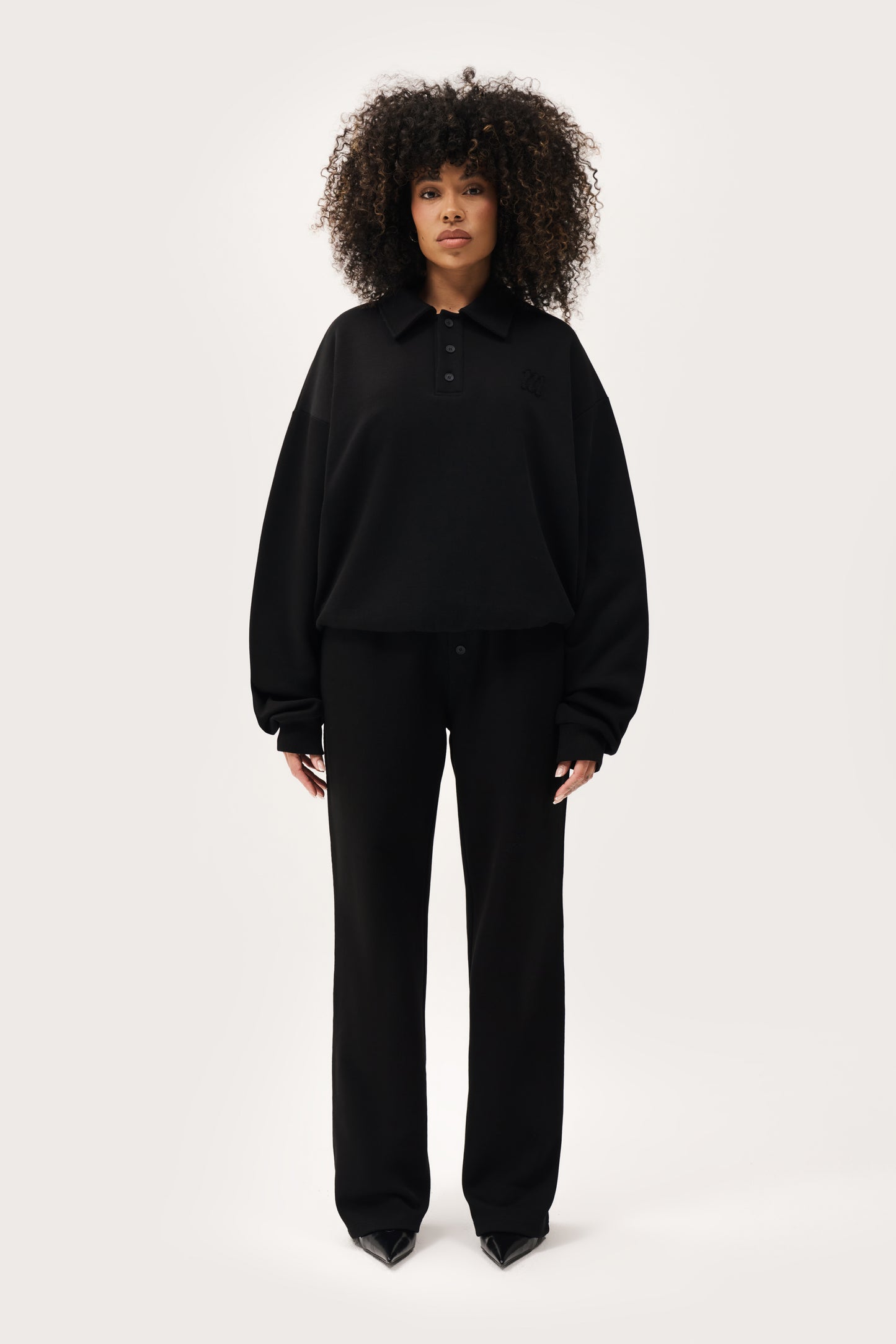 Daily Errands Collared Sweatshirt - Vintage Black