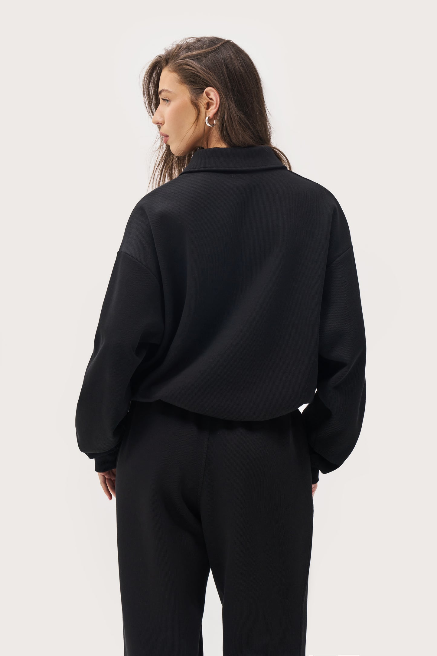 Daily Errands Collared Sweatshirt - Vintage Black