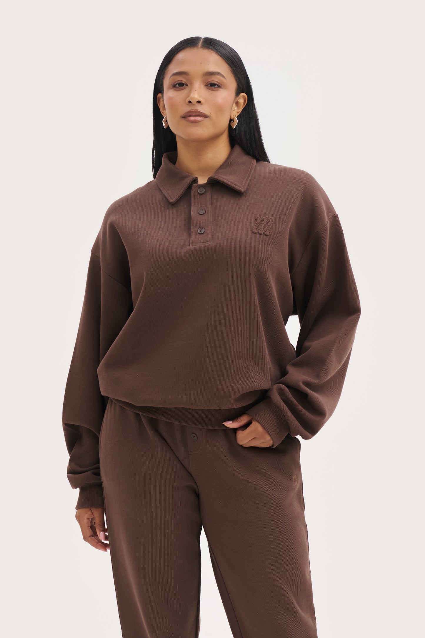 Daily Errands Collared Sweatshirt - Washed Mocha