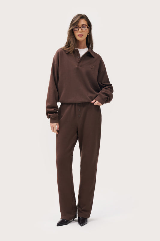 Daily Errands Collared Sweatshirt - Washed Mocha