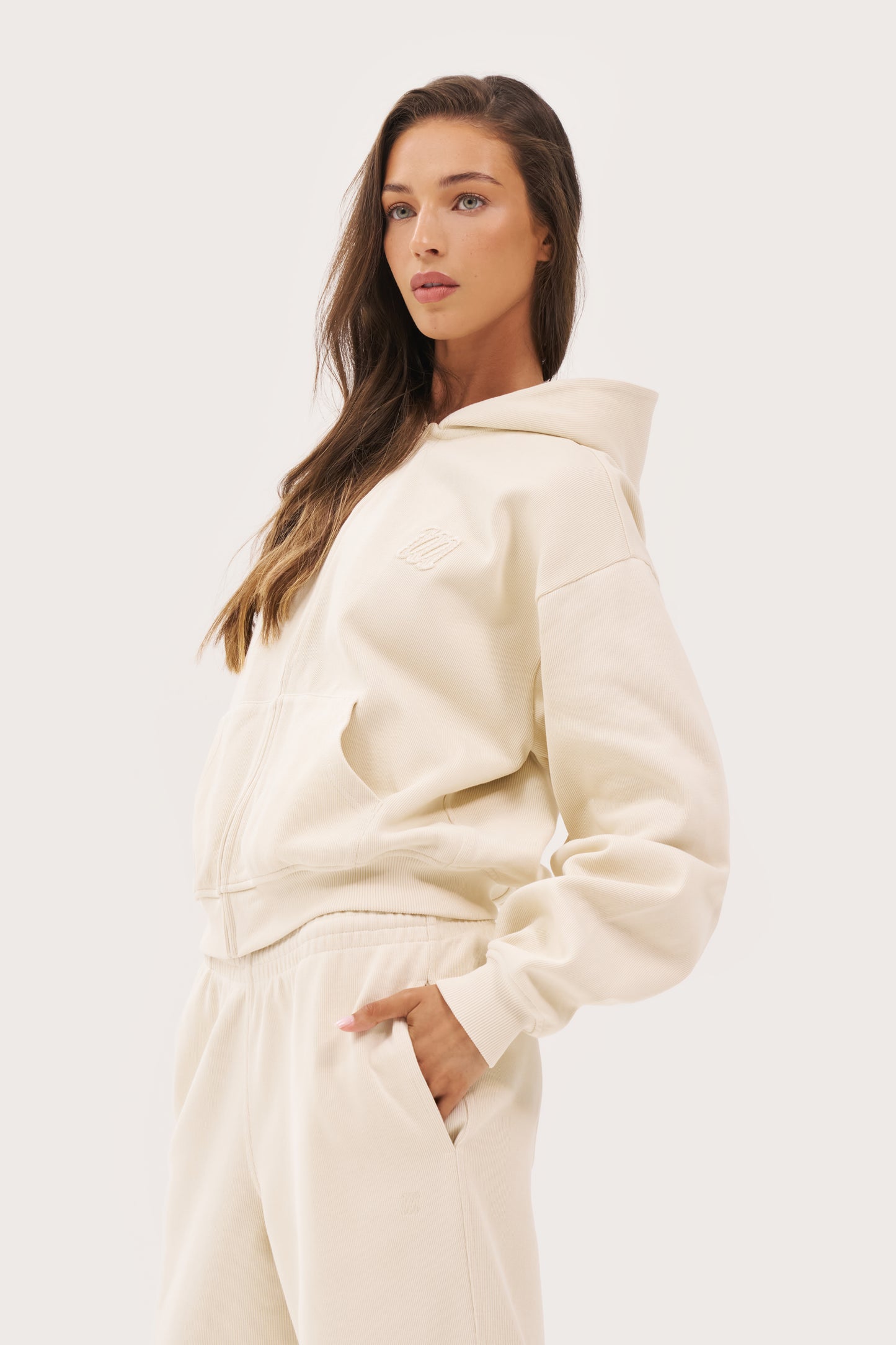 Daily Errands Mid Length Hoodie - Vintage White