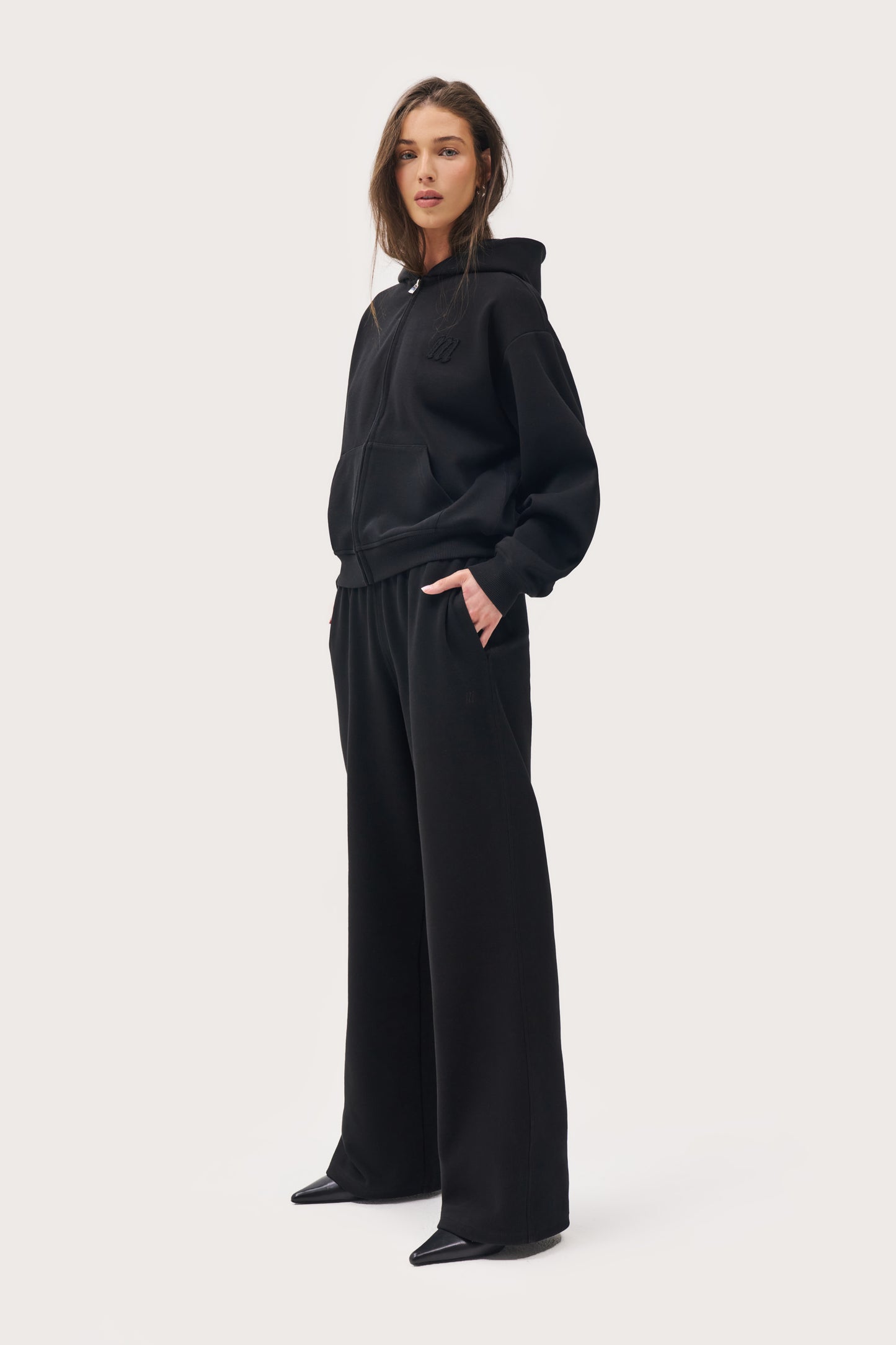 Daily Errands Wide Leg Joggers - Vintage Black