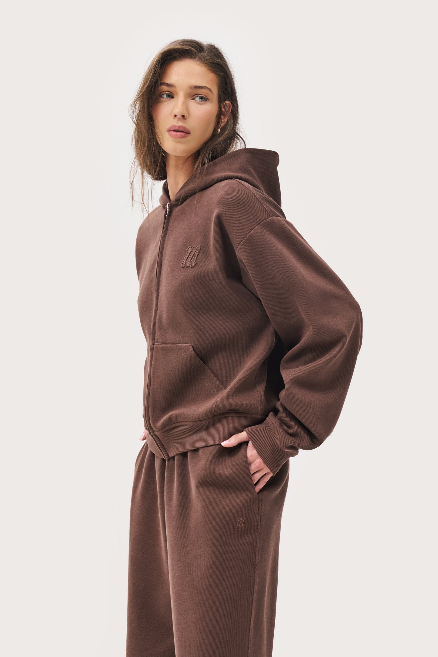 Daily Errands Mid Length Hoodie - Washed Mocha