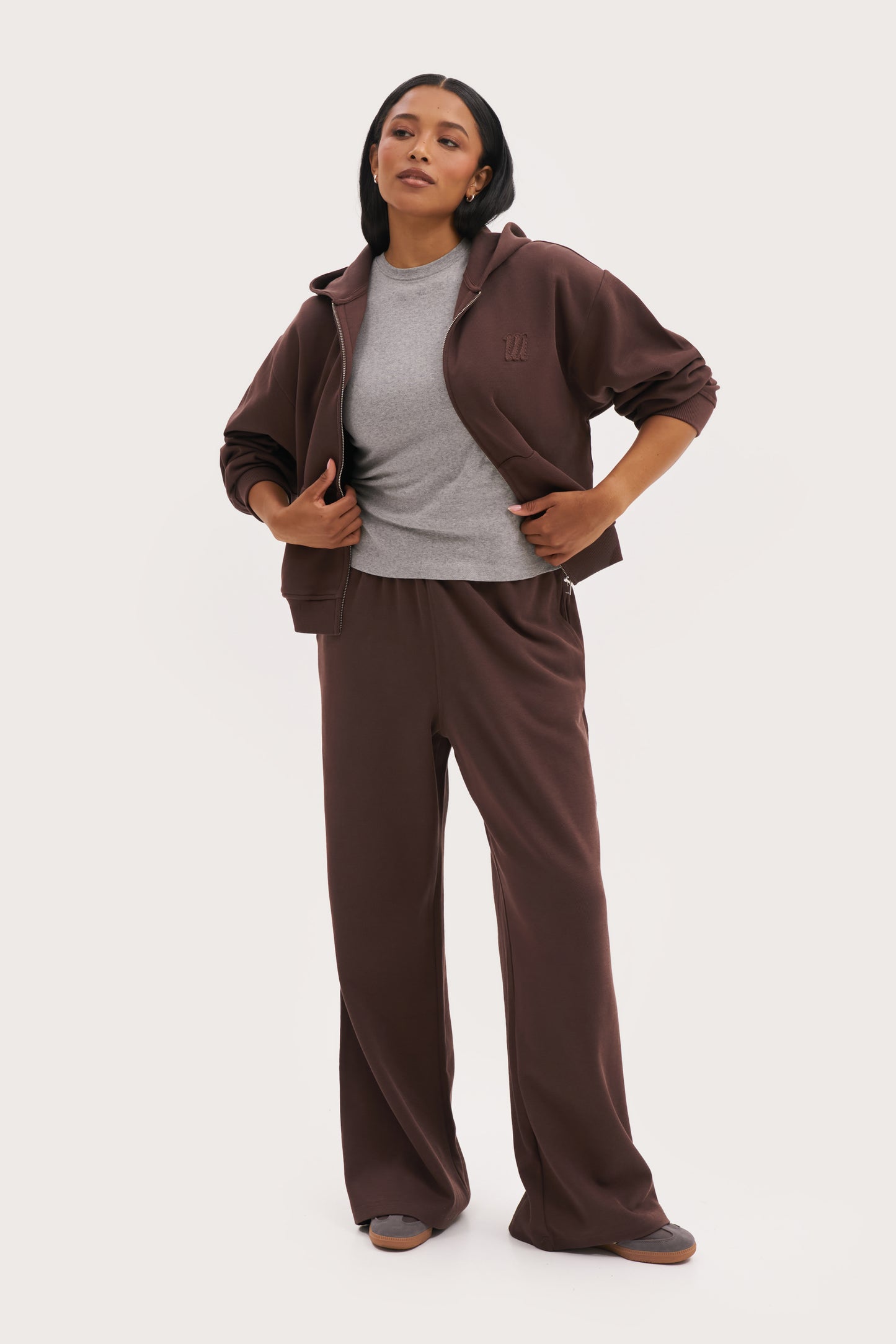 Daily Errands Wide Leg Joggers - Washed Mocha