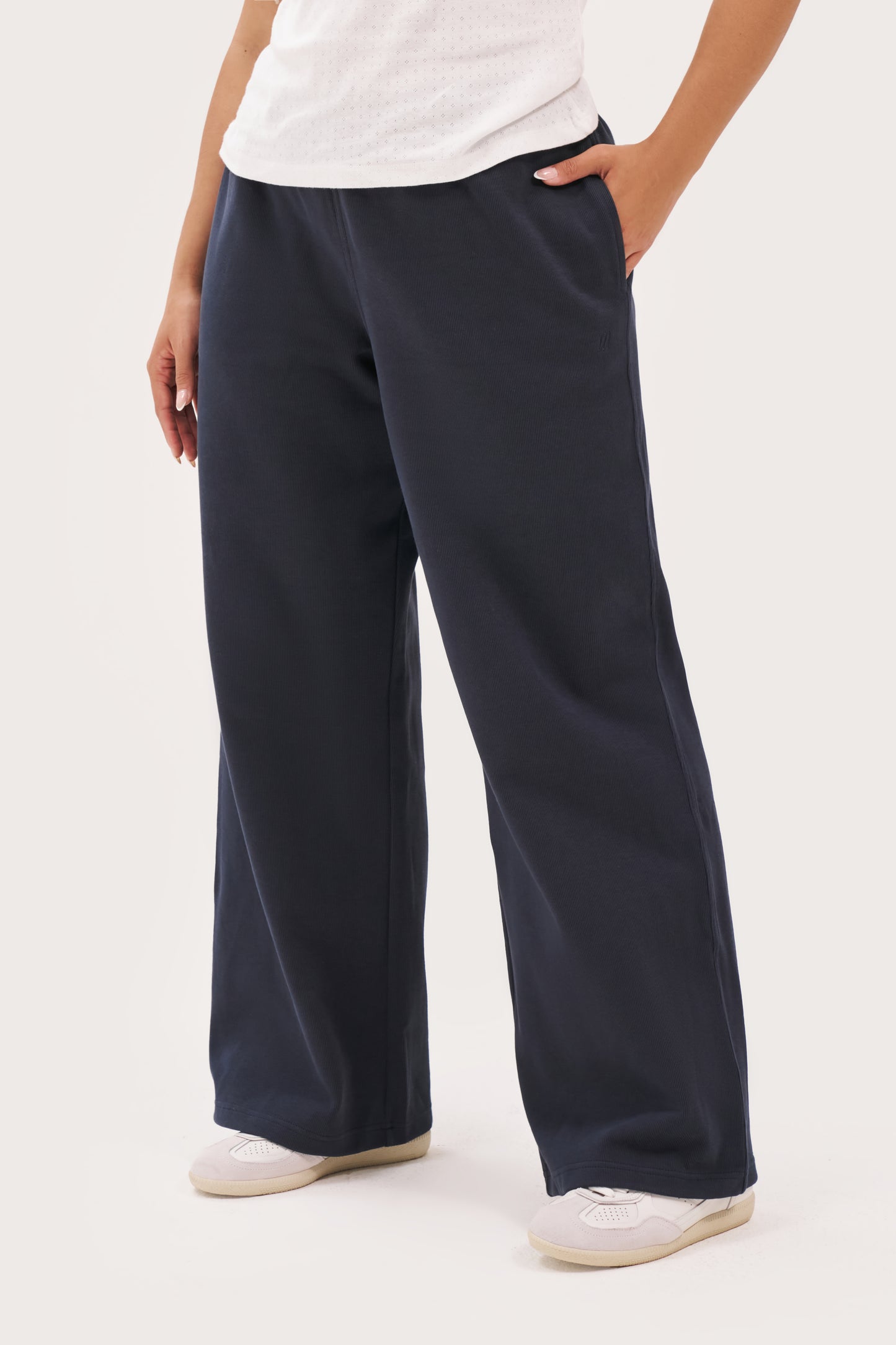 Daily Errands Wide Leg Joggers - Washed Navy