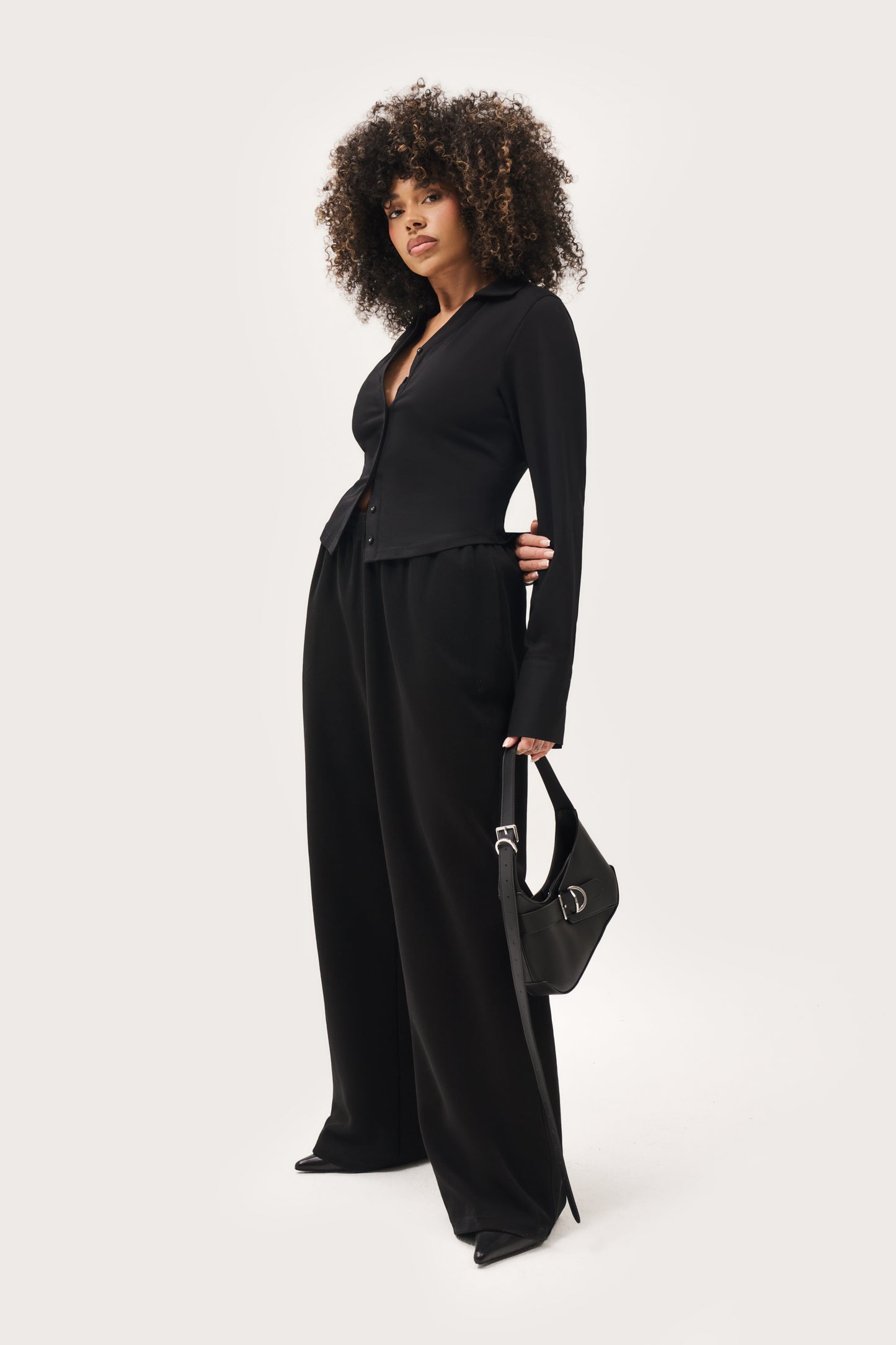 Daily Errands Wide Leg Joggers - Vintage Black