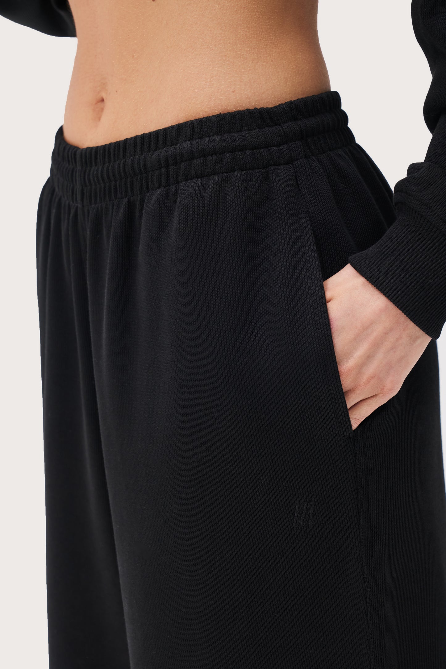 Daily Errands Wide Leg Joggers - Vintage Black