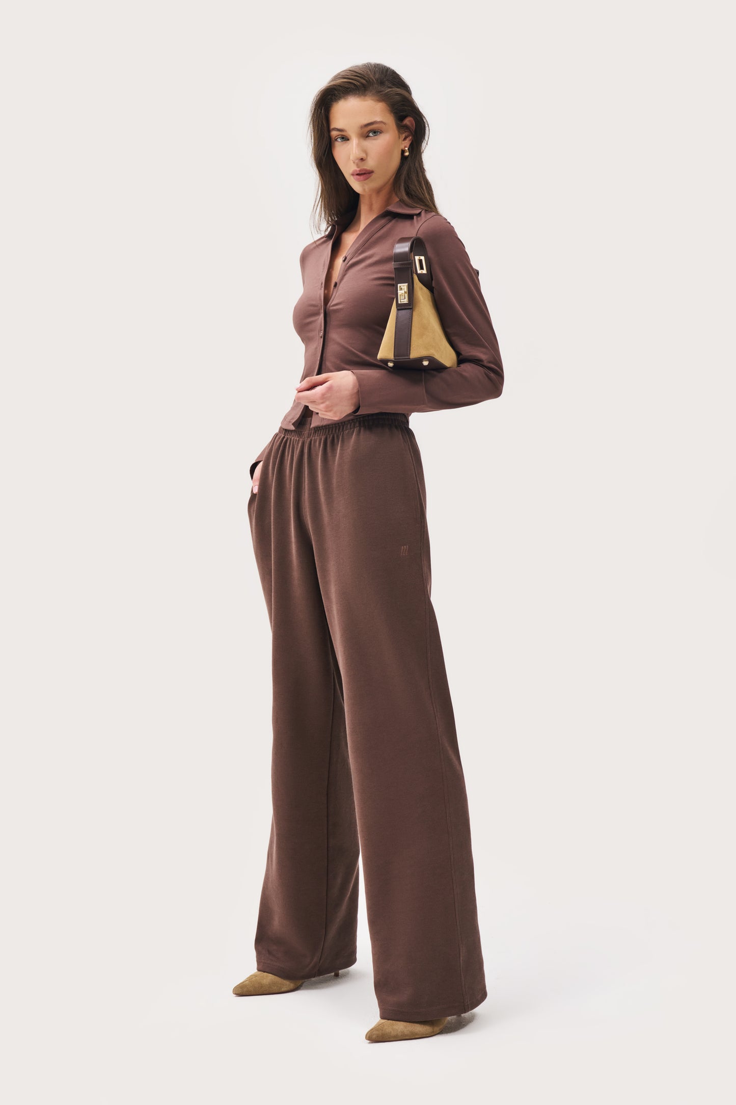 Daily Errands Wide Leg Joggers - Washed Mocha