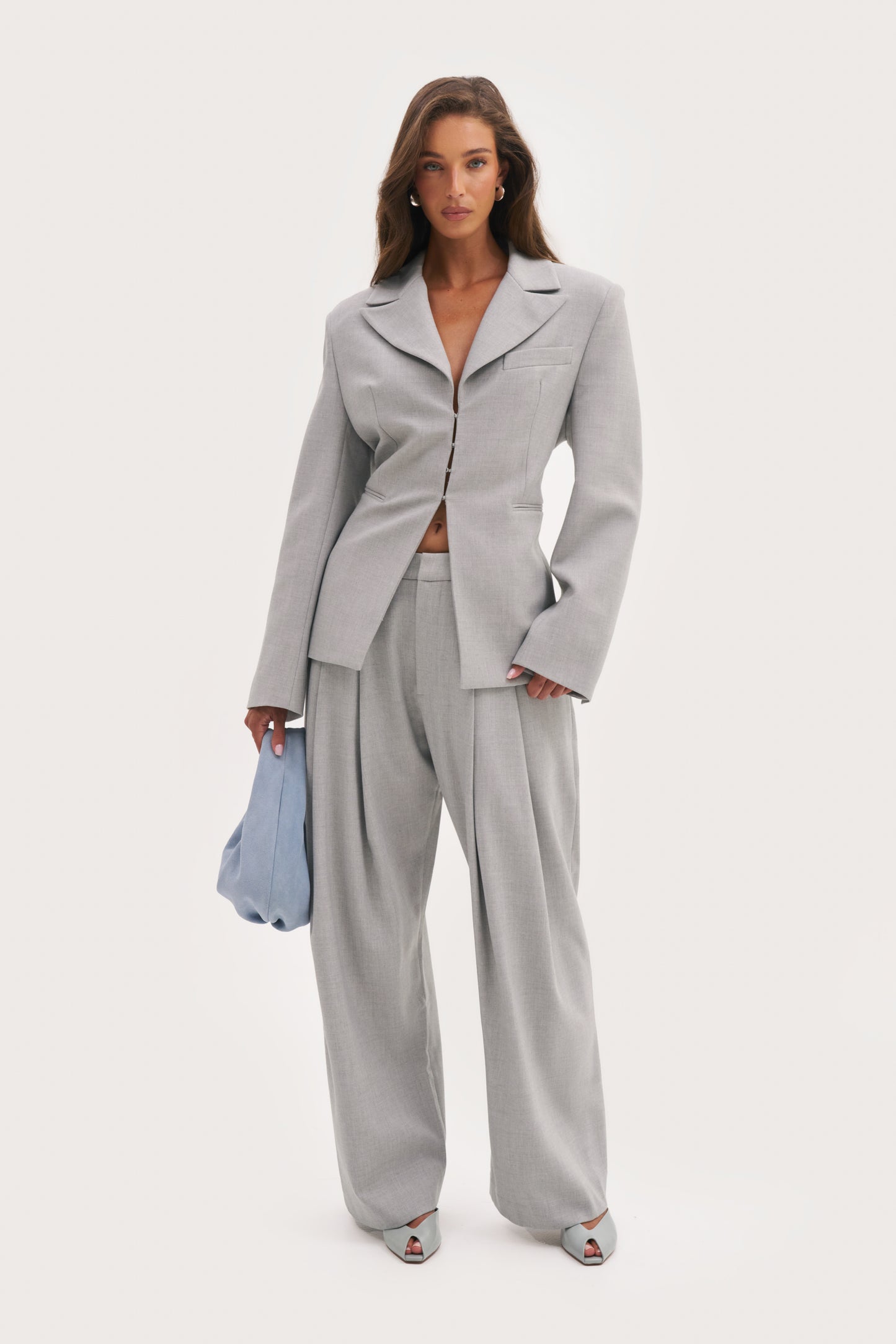 Hourglass Blazer - Light Grey