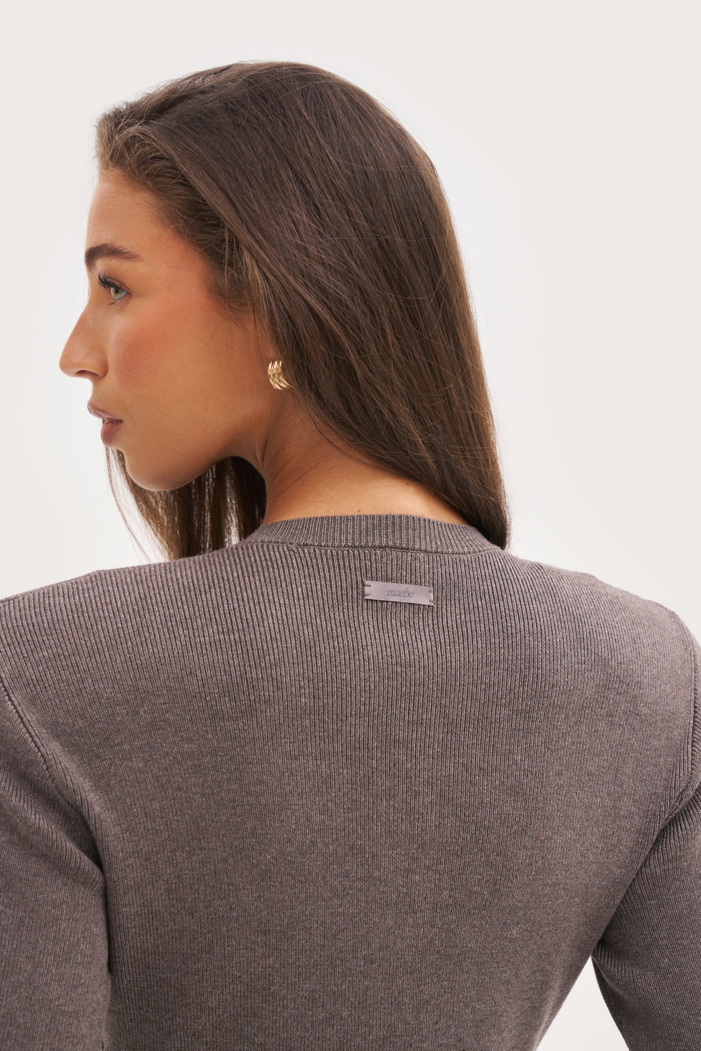 Retreat Ribbed Knit Top - Brown Marl