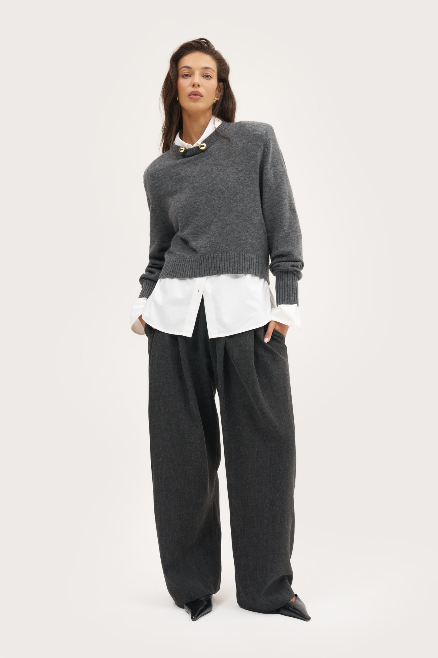 Power Knitted Sweater - Grey