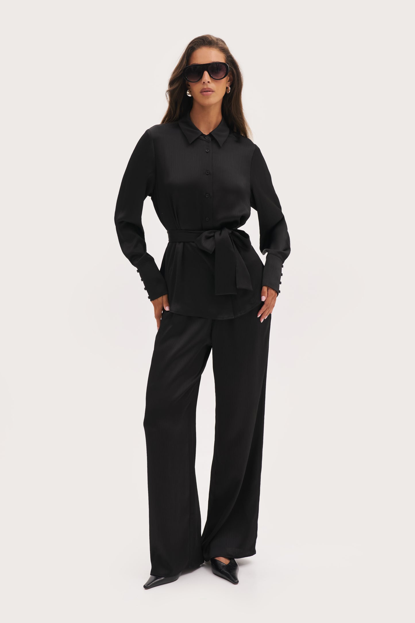 Vacation Mini Pleat Pants - Black