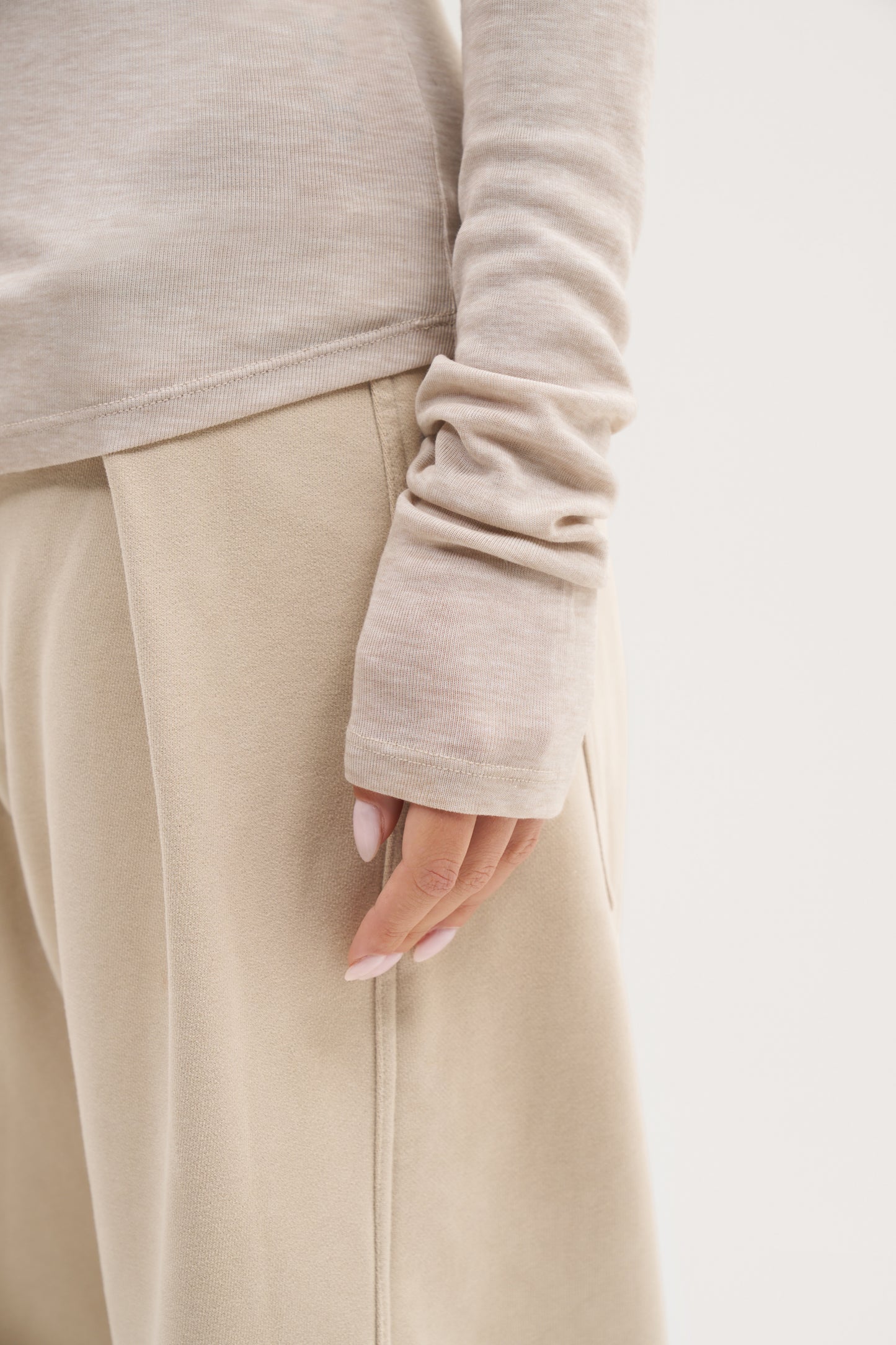 Stacked Long Sleeve Top - Taupe