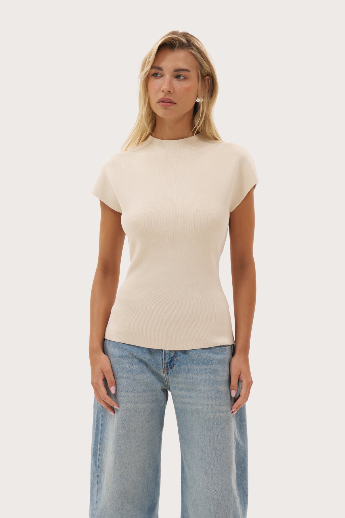 Simplicity Knit Top - Beige