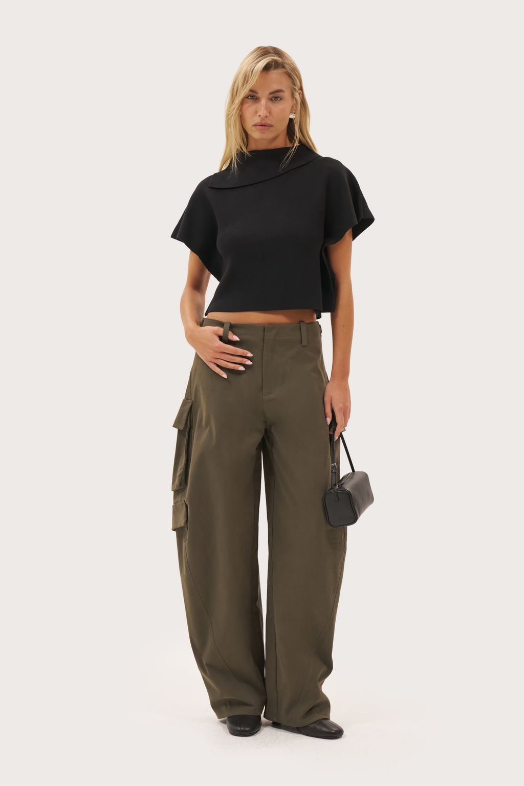 Off Duty Barrel Leg Cargo Pants - Smoked Khaki