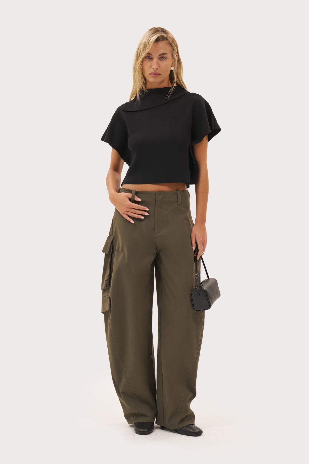 Off Duty Barrel Leg Cargo Pants - Smoked Khaki